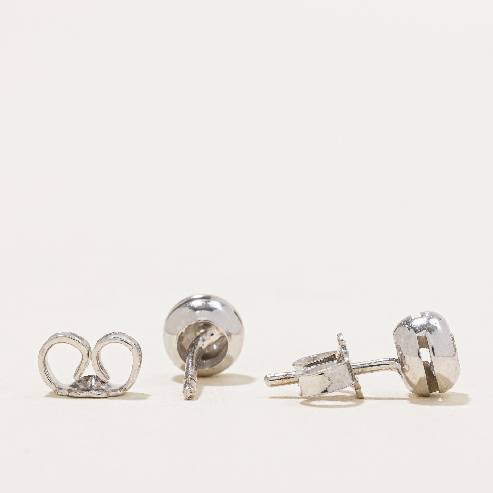 18K Bezel Set Diamond Stud Earrings | 0.10ctw