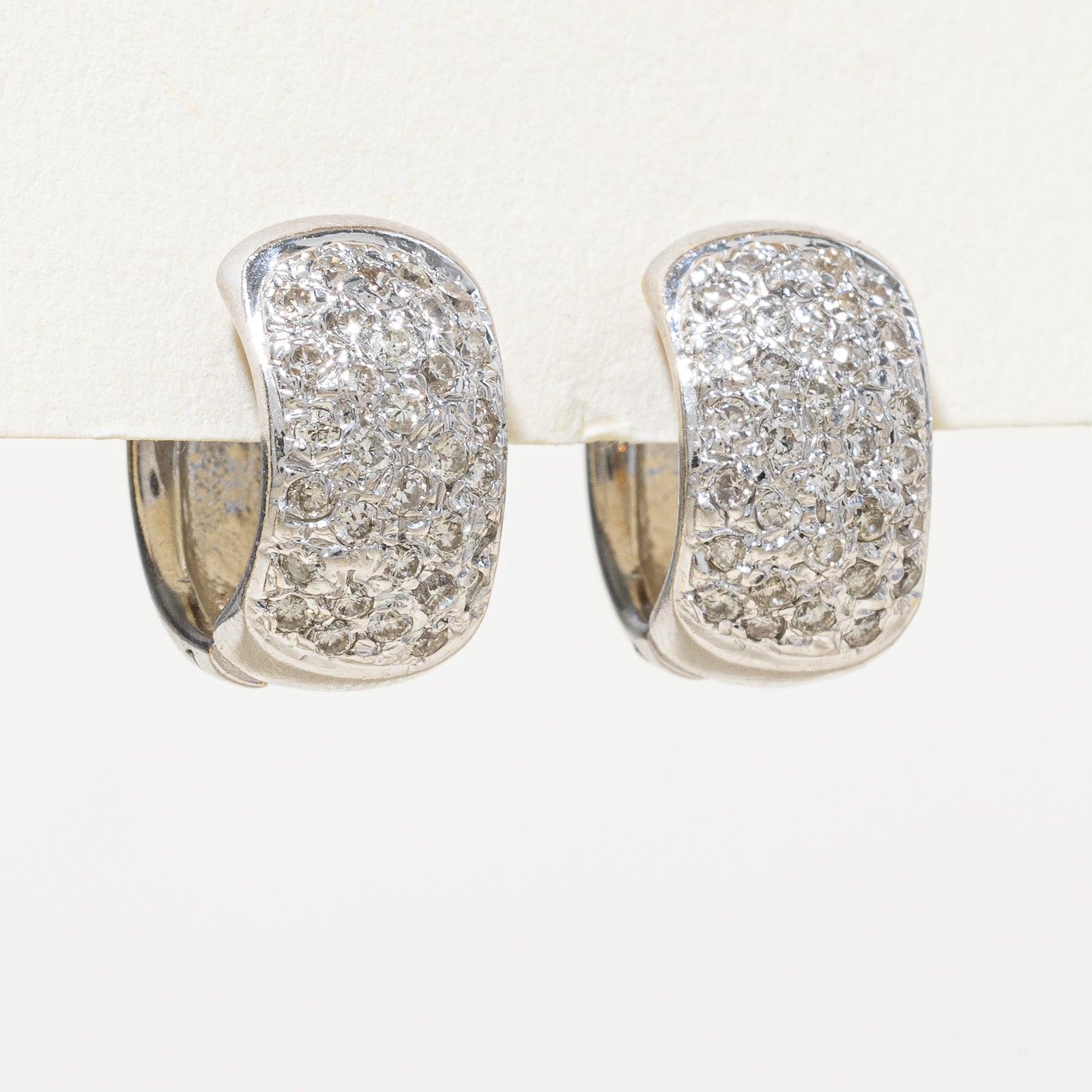14K Diamond Cluster Hoop Earrings | 0.70ctw