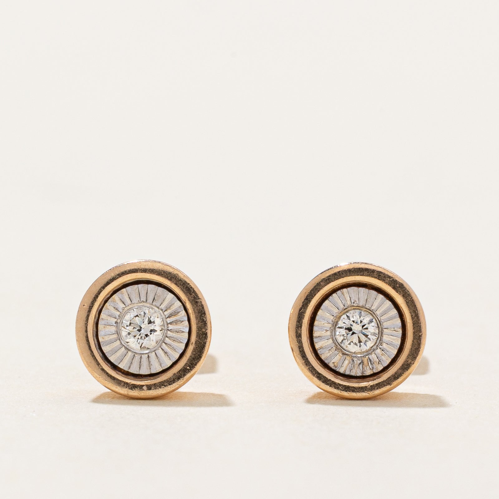 14K Illusion Set Diamond Stud Earrings | 0.04ctw