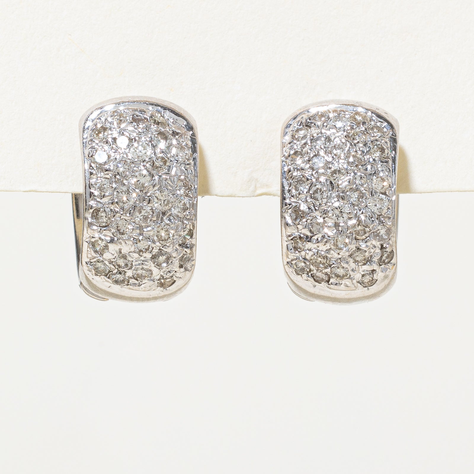 14K Diamond Cluster Hoop Earrings | 0.70ctw