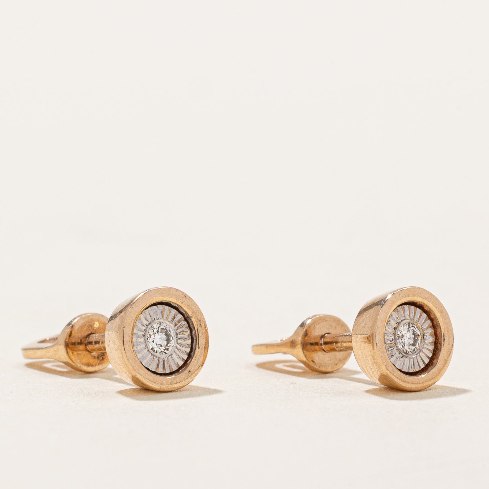 14K Illusion Set Diamond Stud Earrings | 0.04ctw