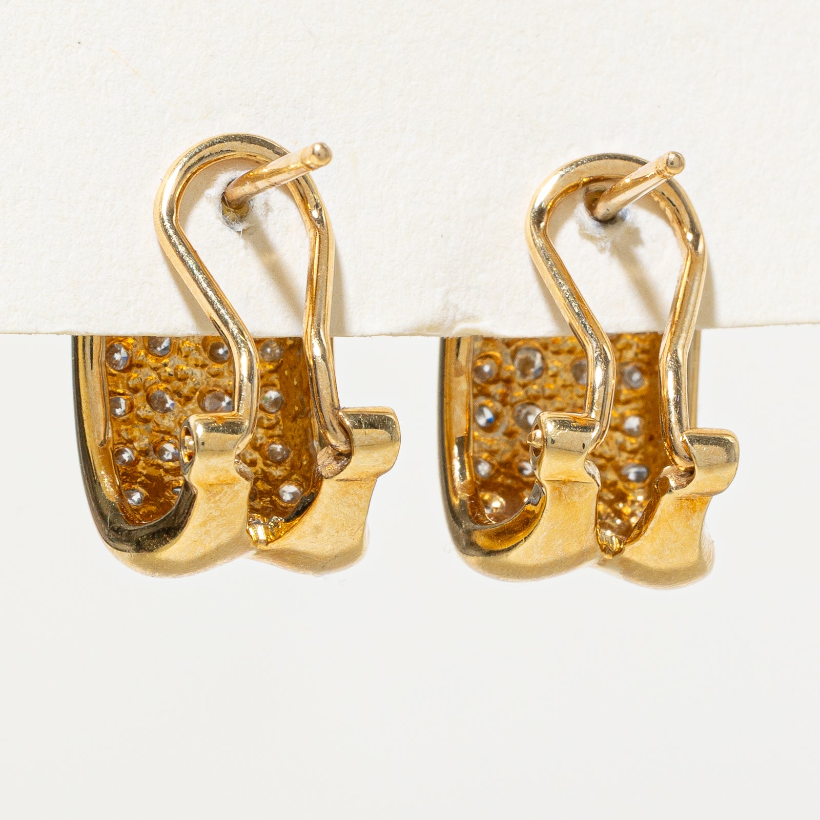18K Diamond Grid Stud Earrings | 1.08ctw