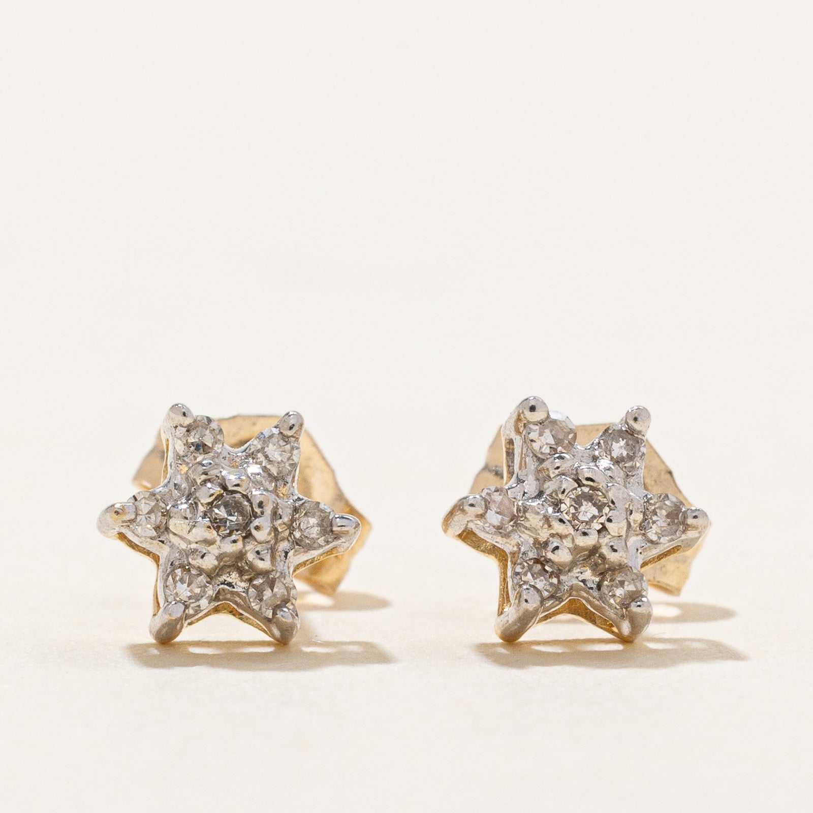 14K Diamond Petal Stud Earrings | 0.10ctw