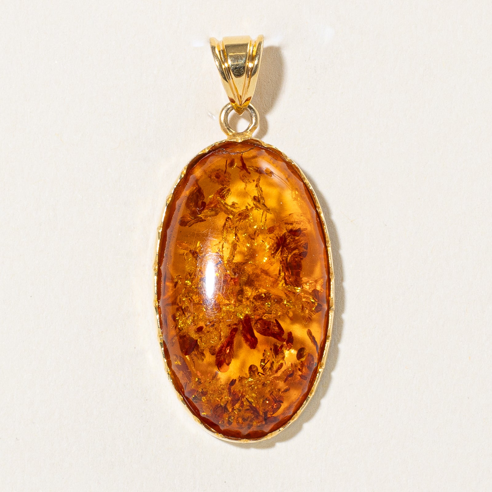 Oval Cabochon Amber Pendant | 11.00ct