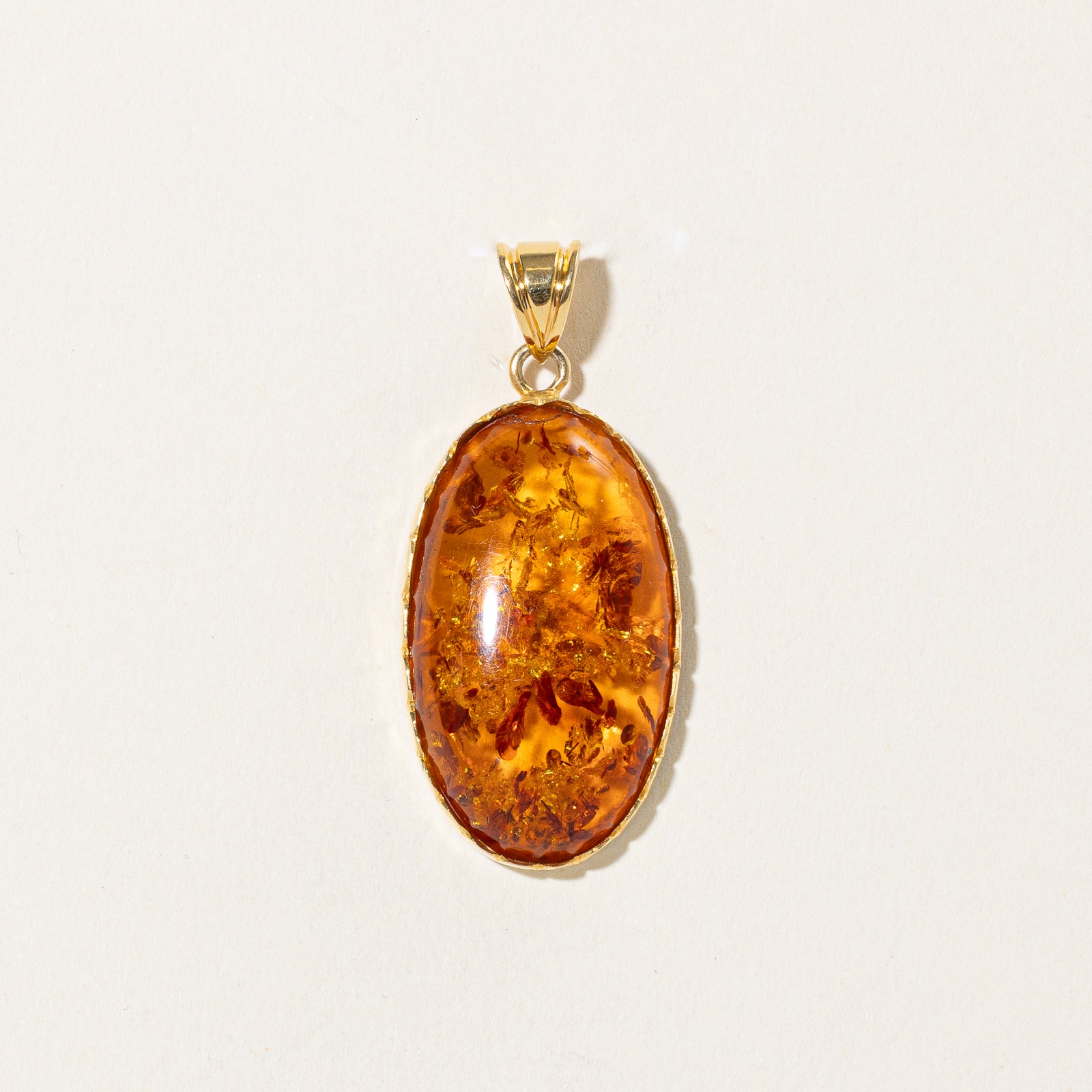 Oval Cabochon Amber Pendant | 11.00ct