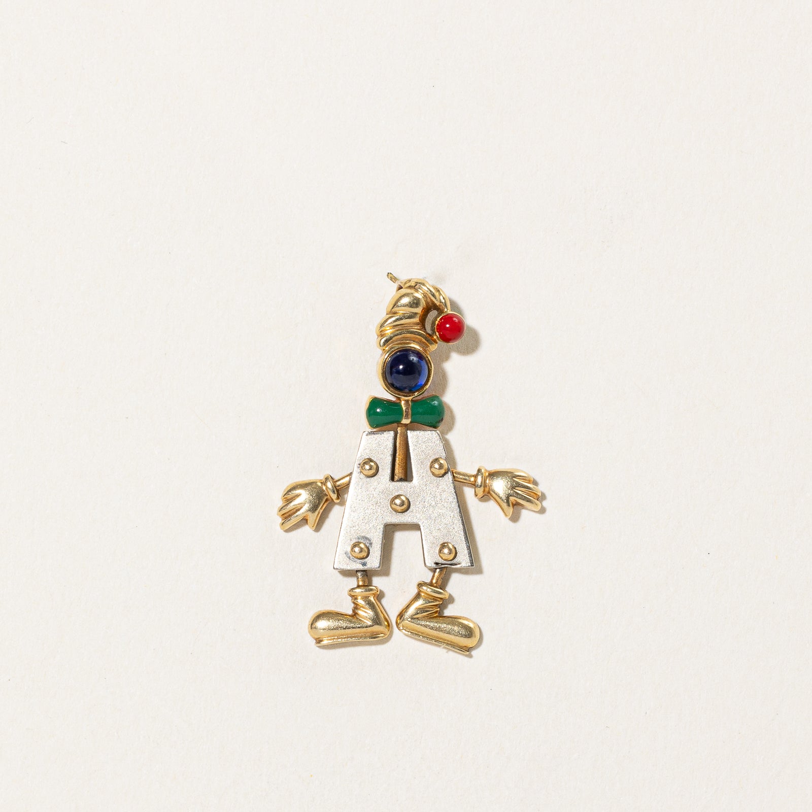 Synthetic Sapphire & Enamel Clown Pendant | 0.40ct