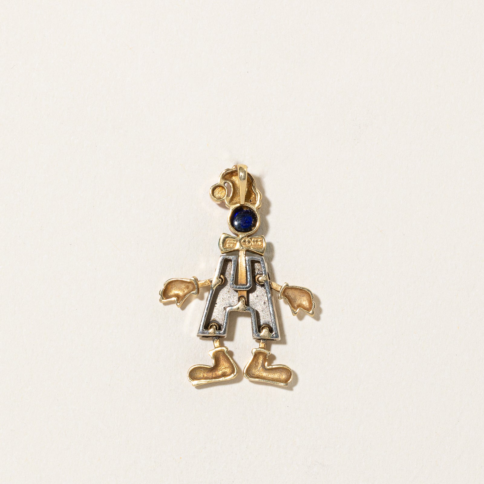 Synthetic Sapphire & Enamel Clown Pendant | 0.40ct