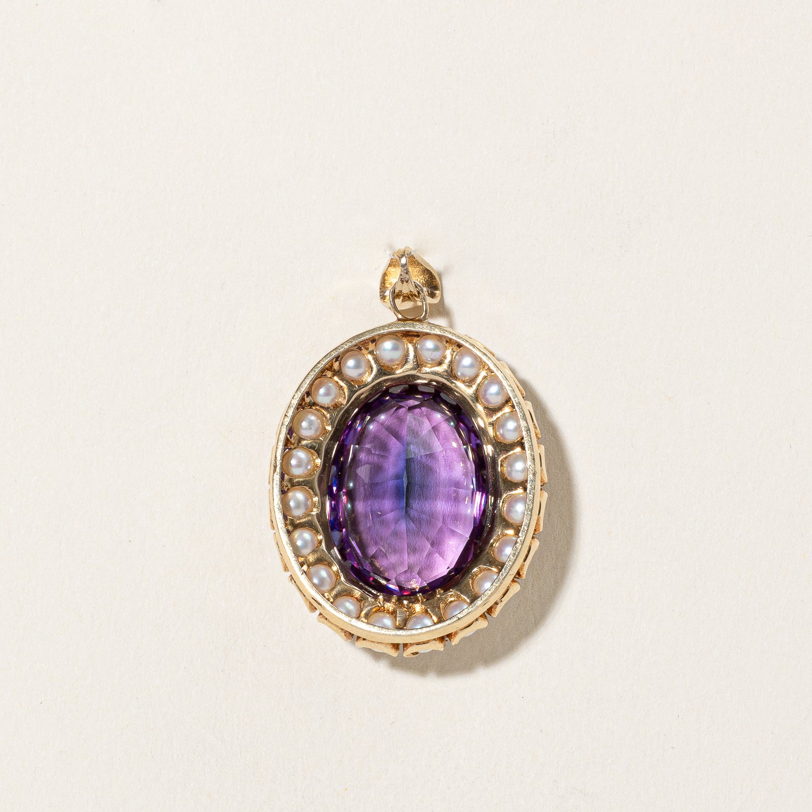 Synthetic Purple Sapphire & Cultured Pearl Pendant | 20.00ct, 5.00ctw