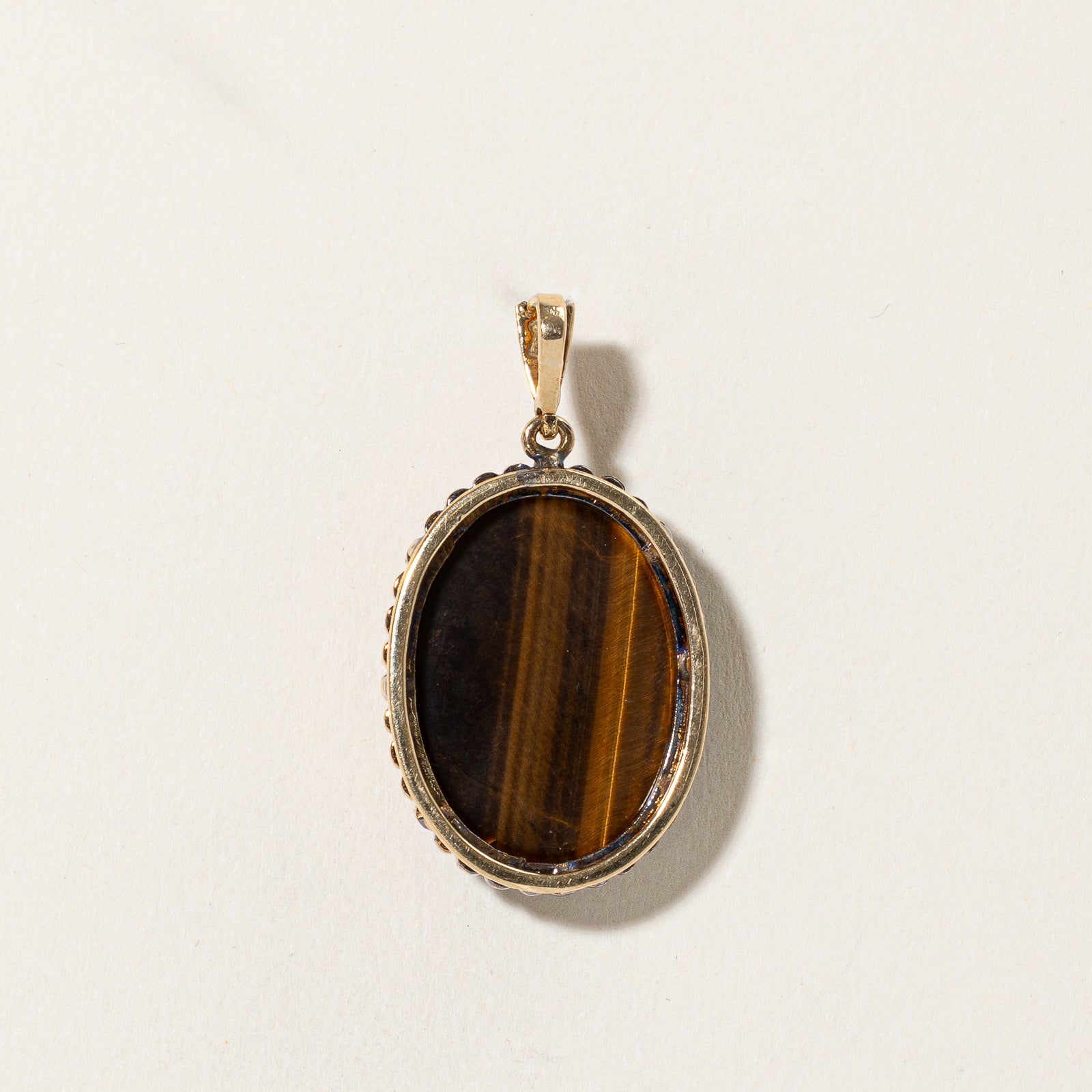 Oval Cabochon Tigers Eye Pendant | 23.00ct