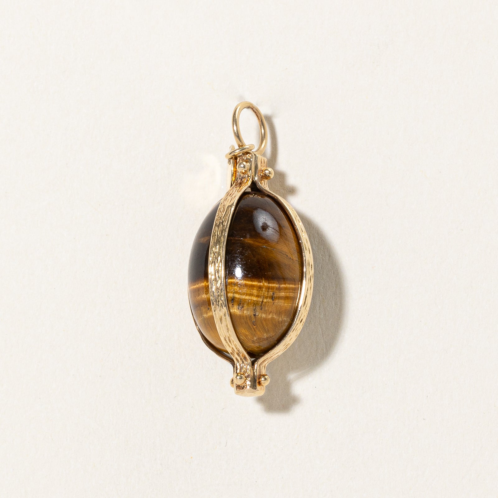 Egg Shaped Tiger's Eye Charm Pendant | 30.00ct