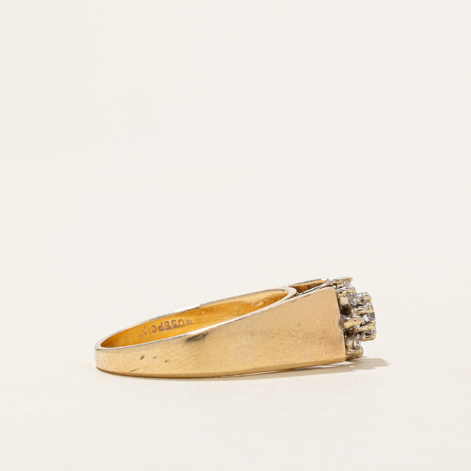 High Set Diamond Petal Ring | 0.37ctw | SZ 7.75