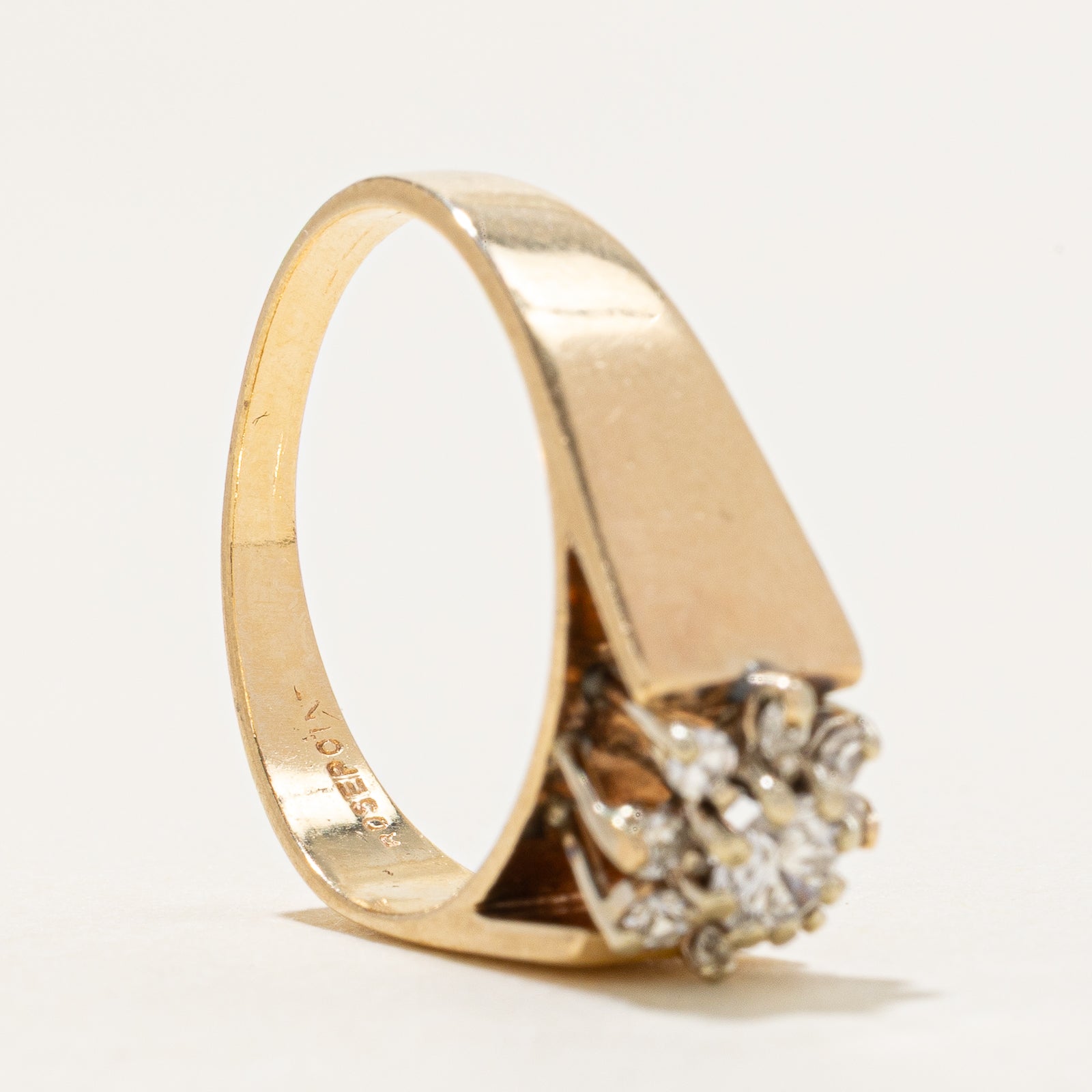 High Set Diamond Petal Ring | 0.37ctw | SZ 7.75