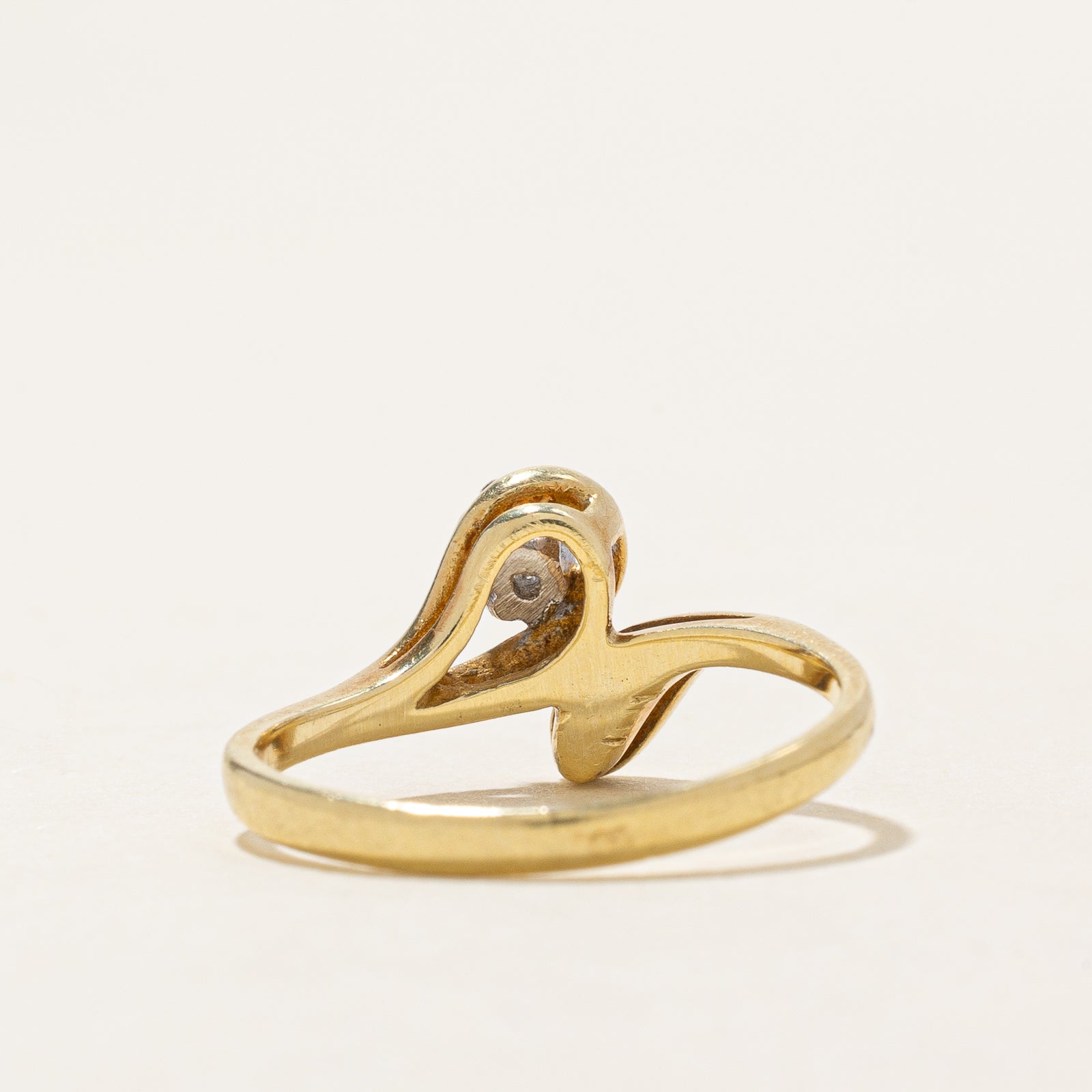 Diamond Teardrop Shaped Bypass Ring | 0.05ct | SZ 5.25