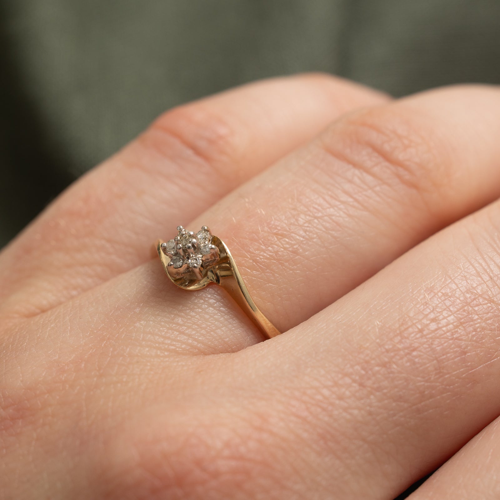 Diamond Petal Bypass Ring | 0.07ctw | SZ 5.75