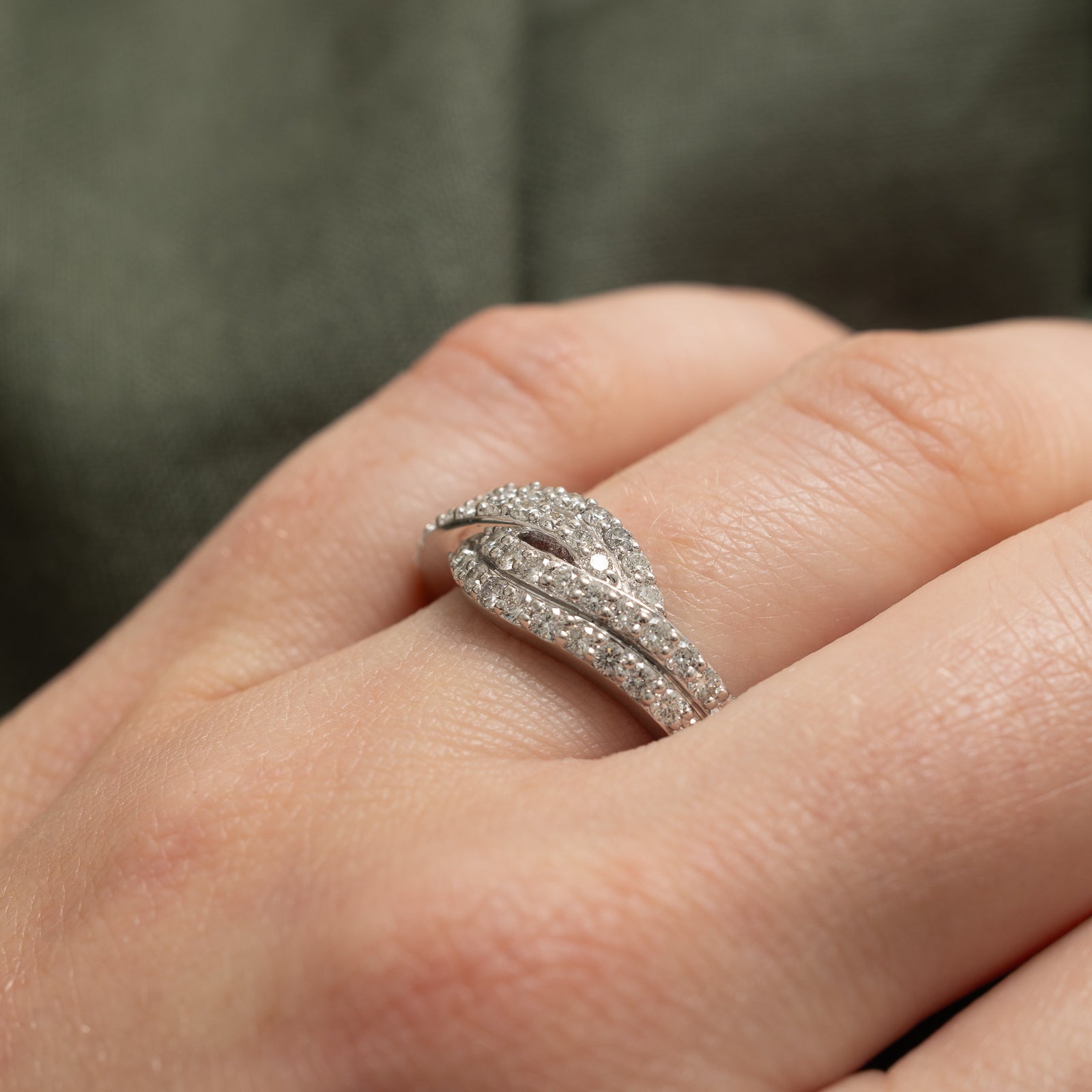 Pave Set Diamond Cross Over Ring | 0.74ctw | SZ 7.25