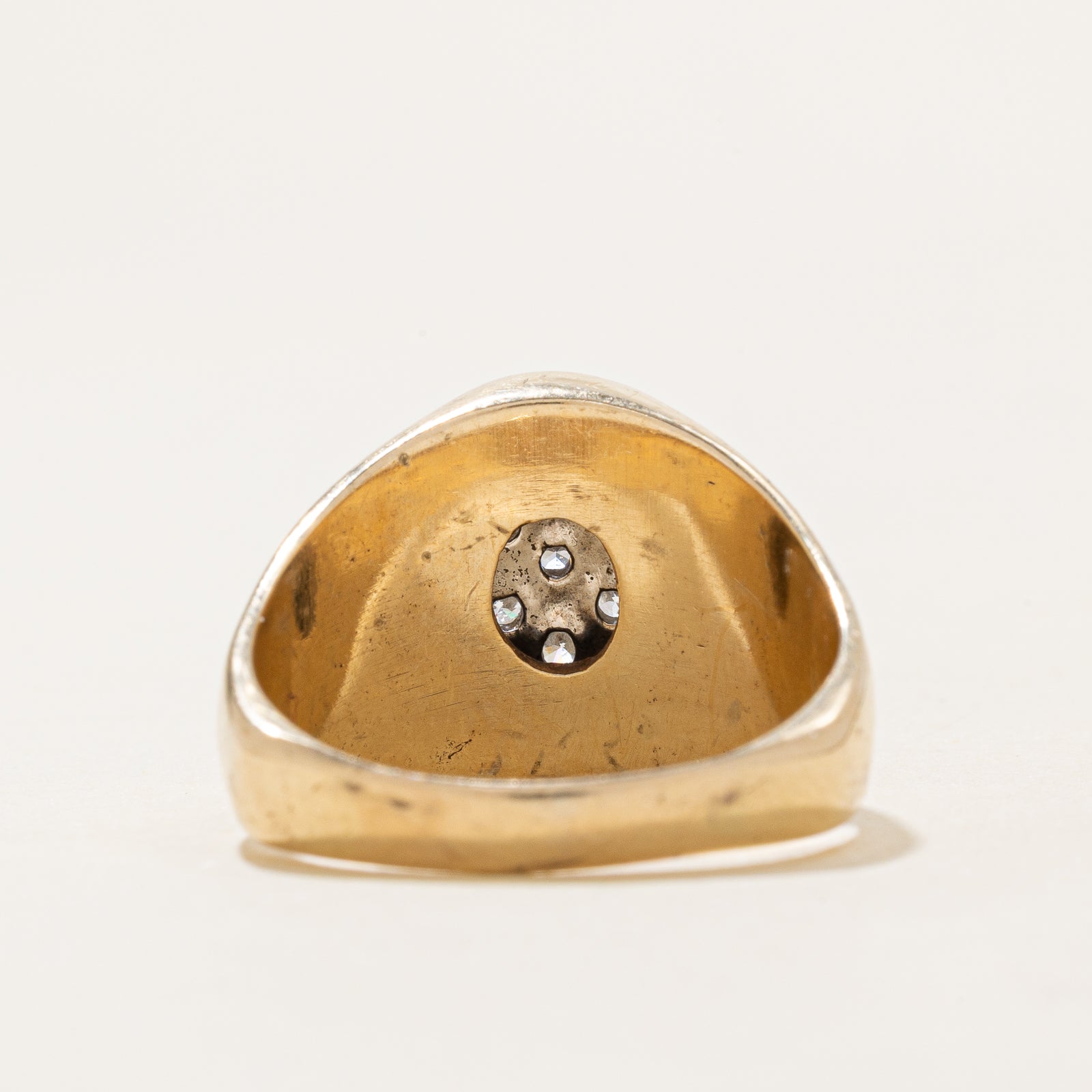 Diamond Oval Cluster Signet Ring | 0.42ctw | SZ 10.25
