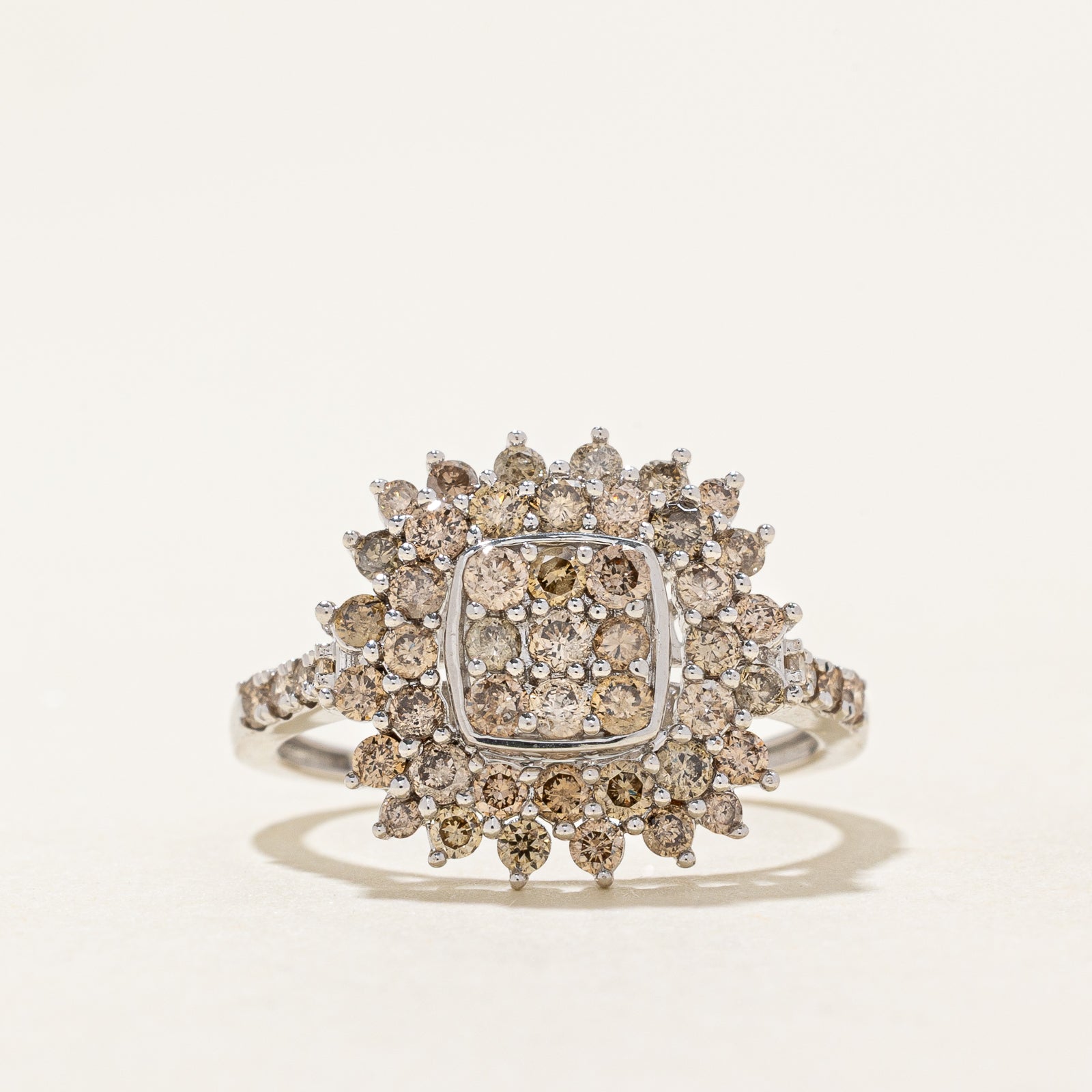 Diamond Cluster Petal Ring | 1.00ctw | SZ 6