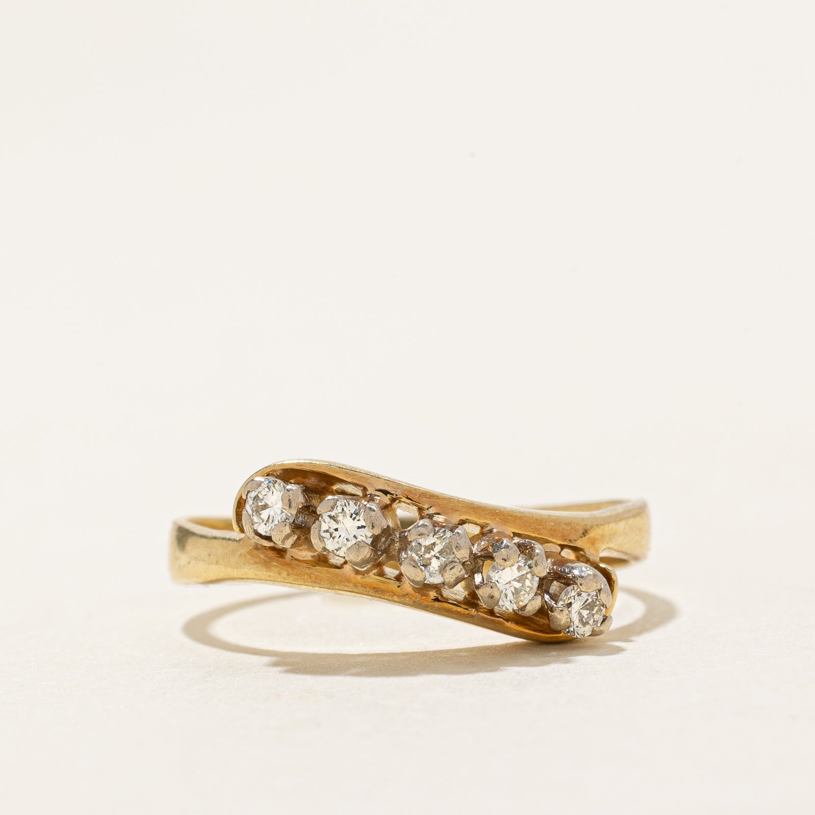 Five Stone Diamond Bypass Ring | 0.20ctw | SZ 7.75