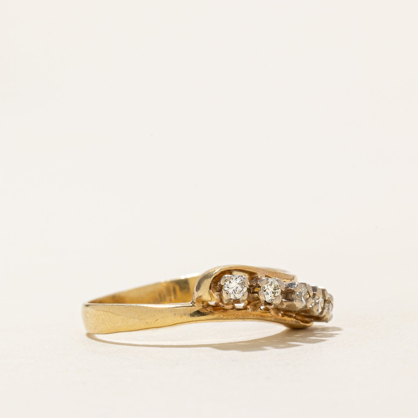 Five Stone Diamond Bypass Ring | 0.20ctw | SZ 7.75