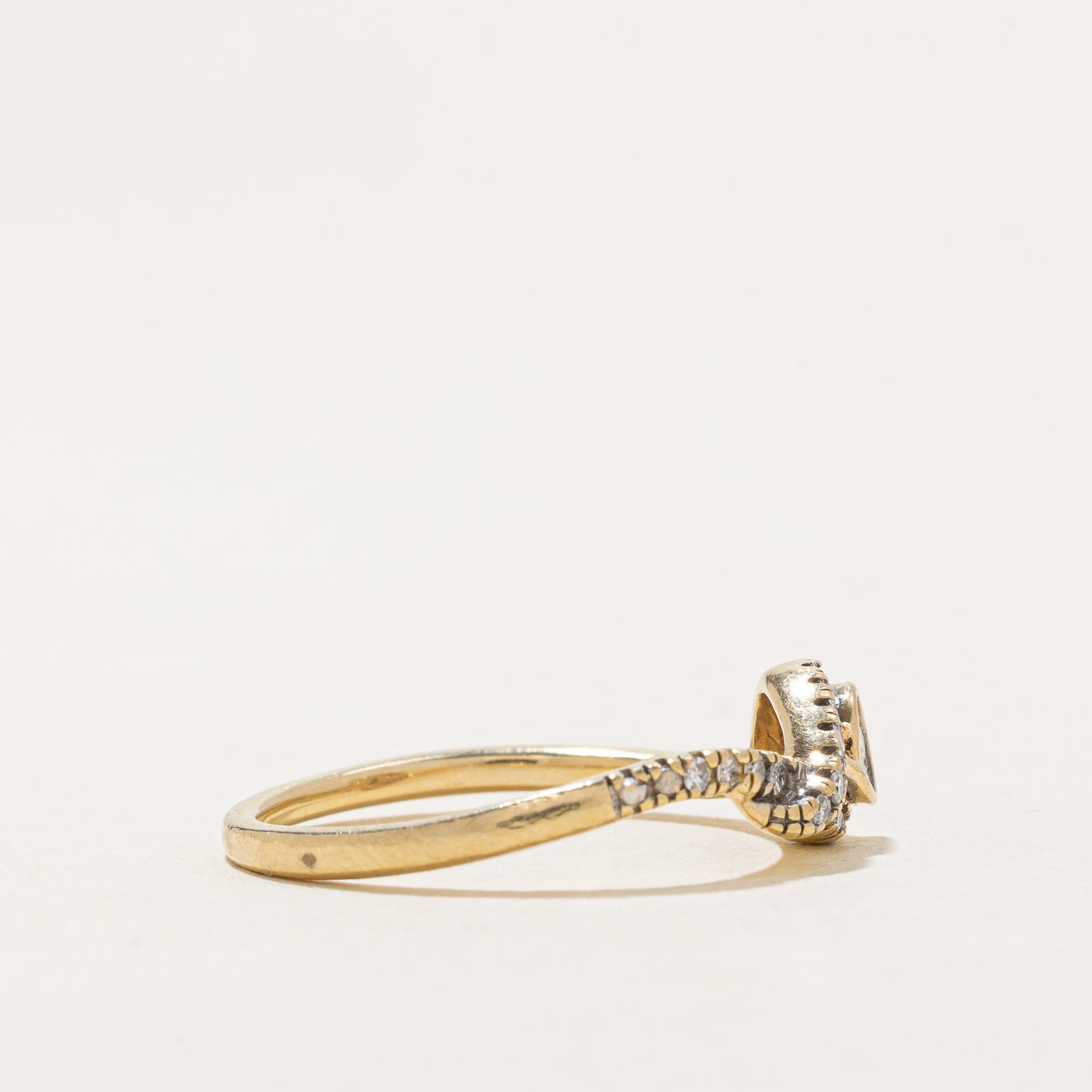 Illusion Set Diamond Cross Over Ring | 0.12ctw | SZ 6.25