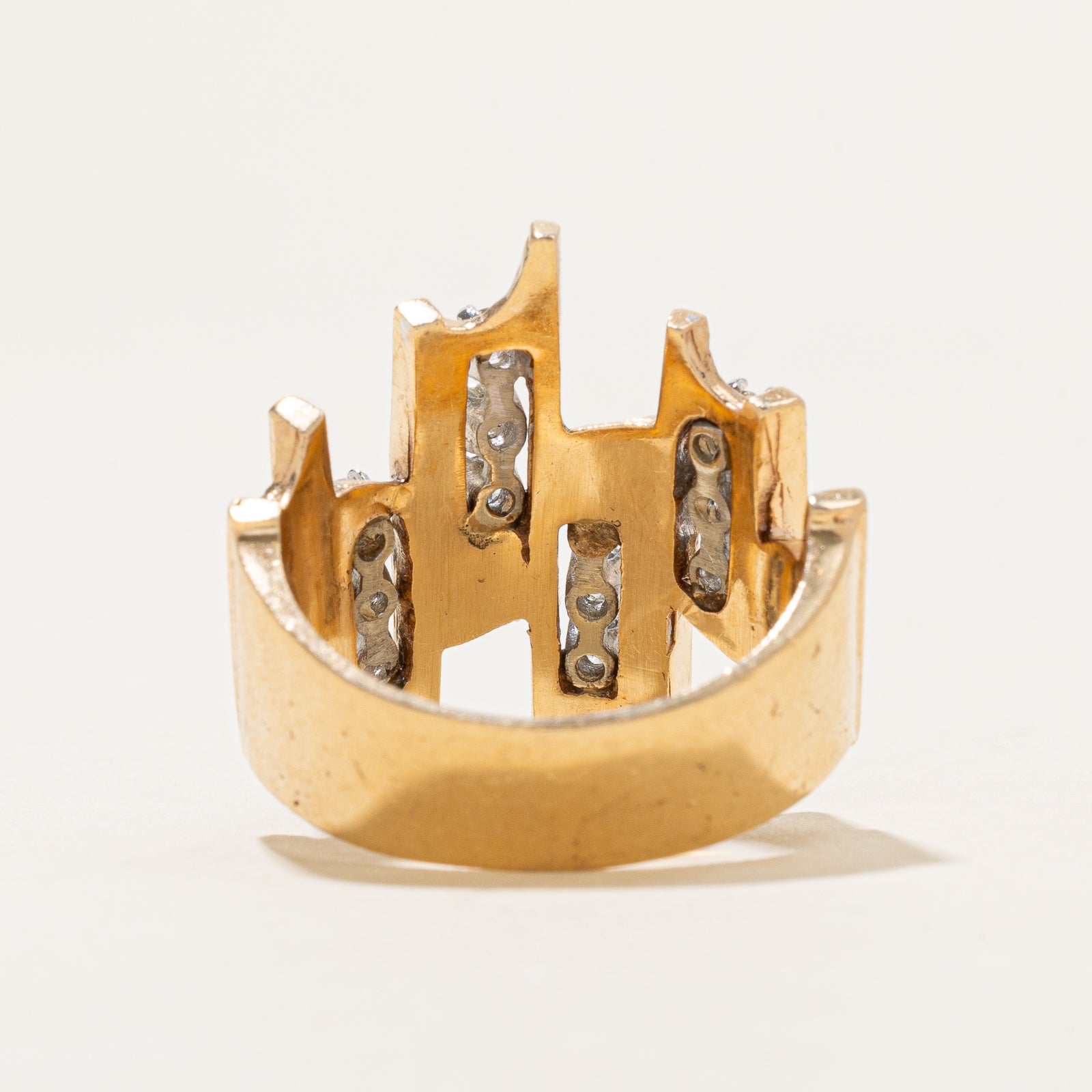Diamond Multi Column Abstract Ring | 0.58ctw | SZ 8.75