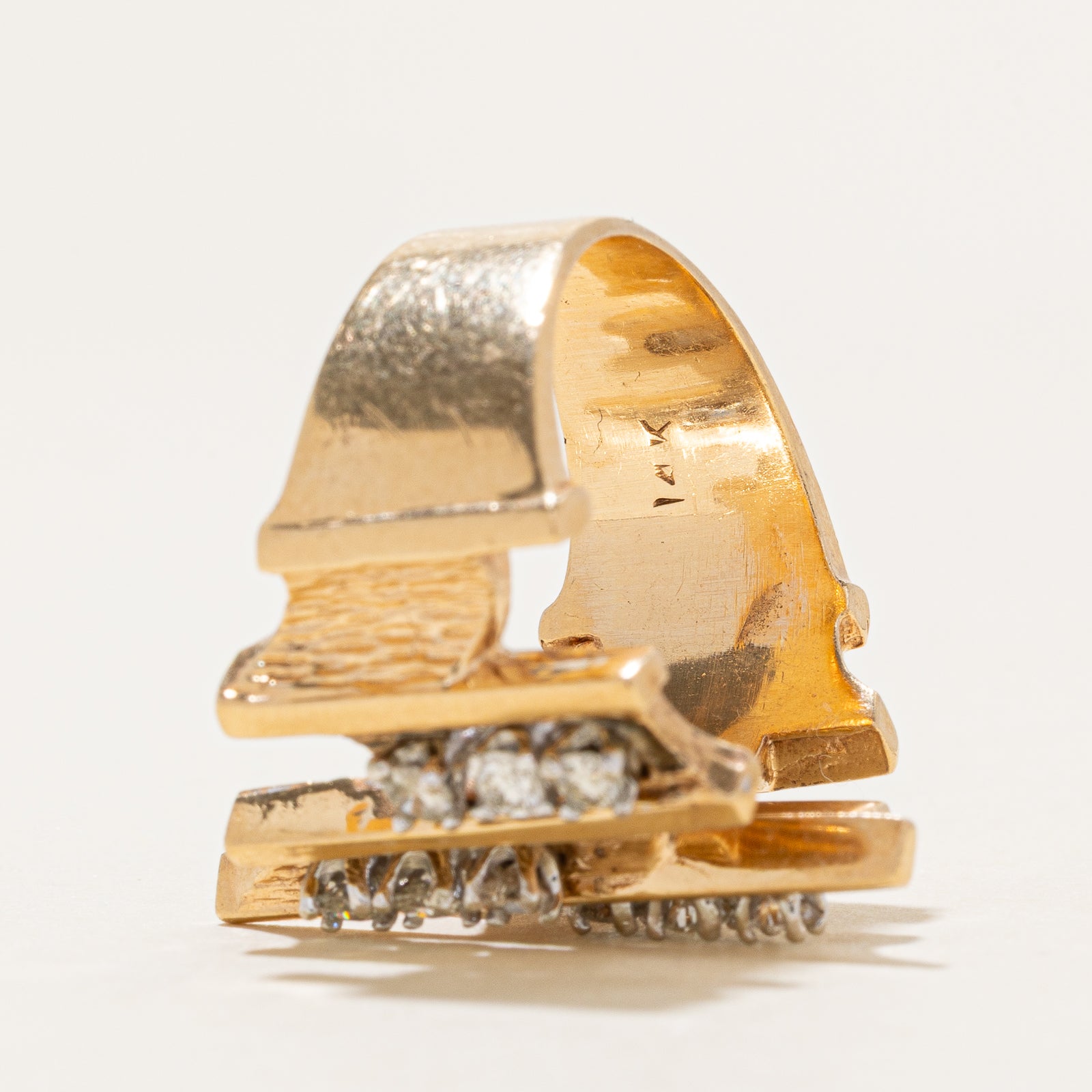 Diamond Multi Column Abstract Ring | 0.58ctw | SZ 8.75