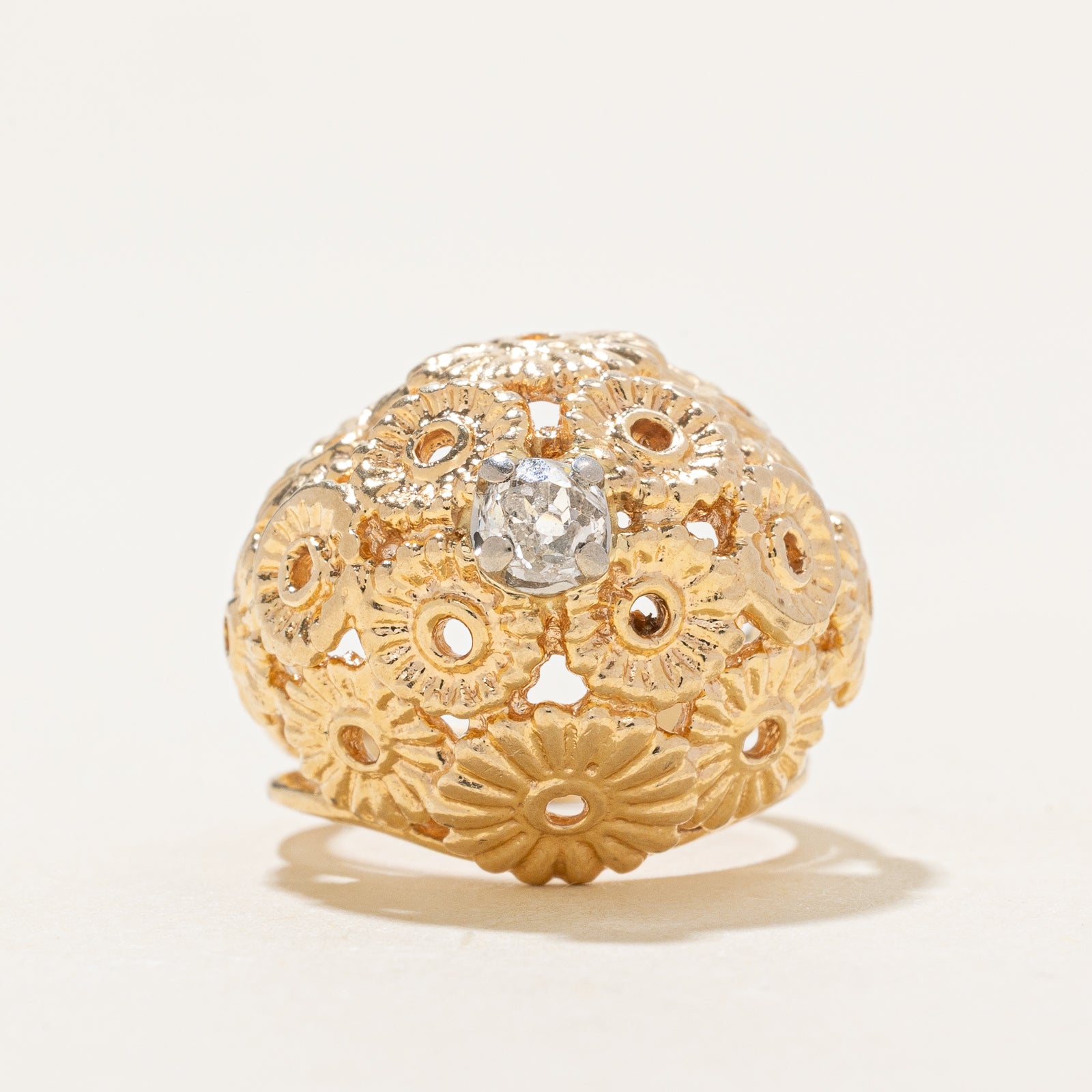 Diamond Floral Dome Ring | 0.20ct | SZ 3.75