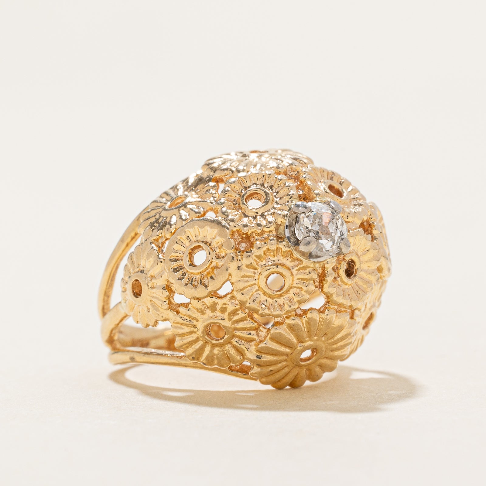 Diamond Floral Dome Ring | 0.20ct | SZ 3.75