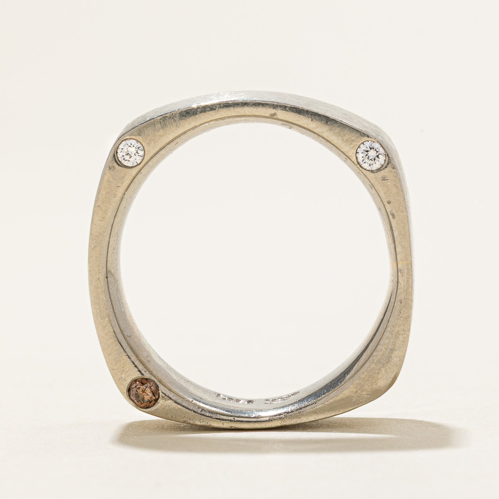 Hidden Three Stone Diamond Soft Square Band | 0.09ctw | SZ 9.5