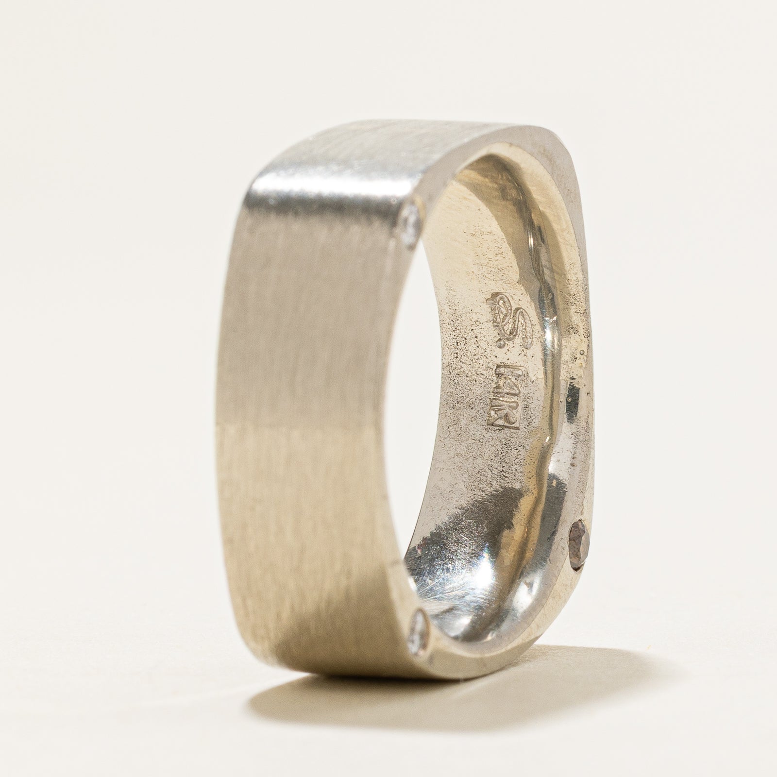 Hidden Three Stone Diamond Soft Square Band | 0.09ctw | SZ 9.5