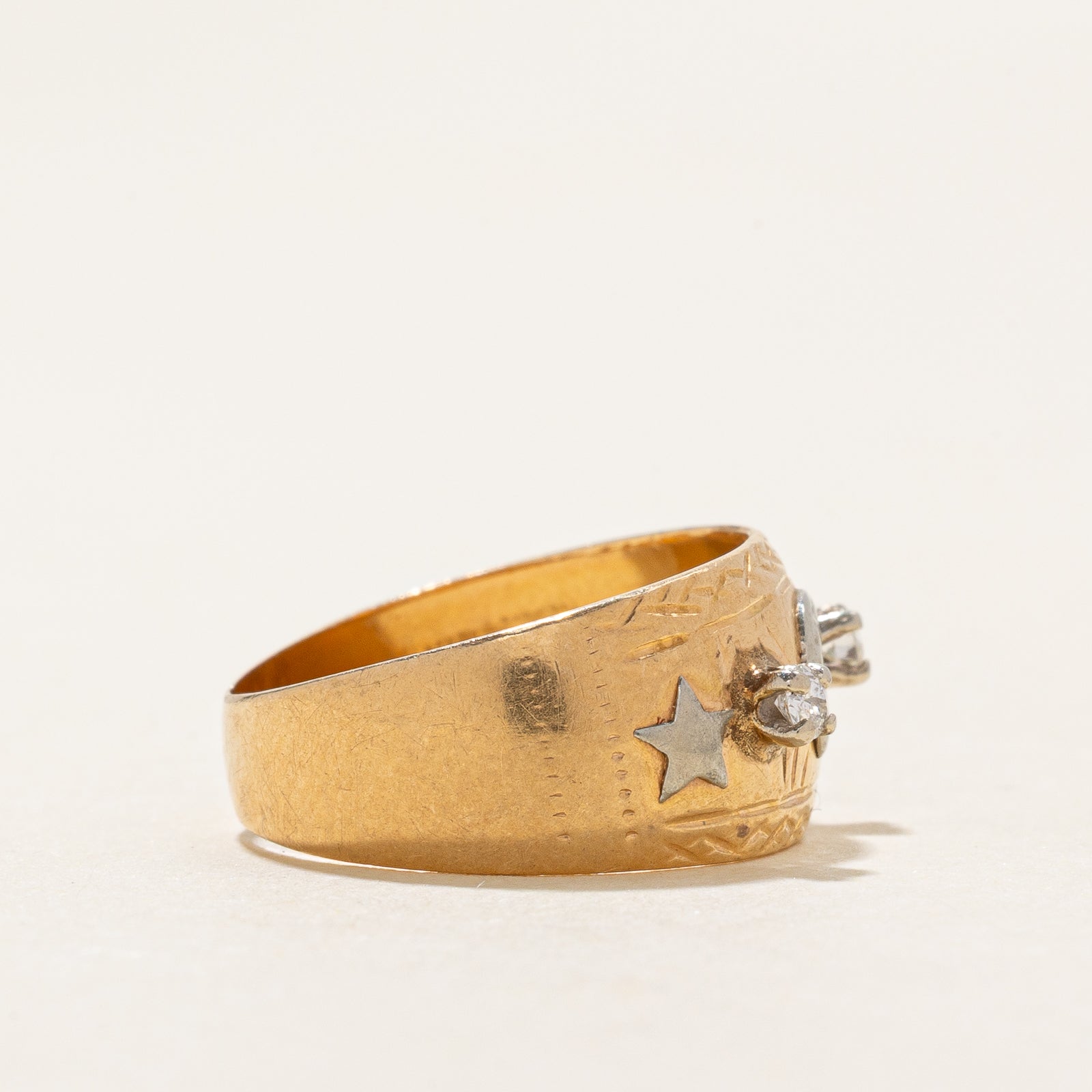 Diamond Star & Moon Band | 0.06ctw | SZ 3.7