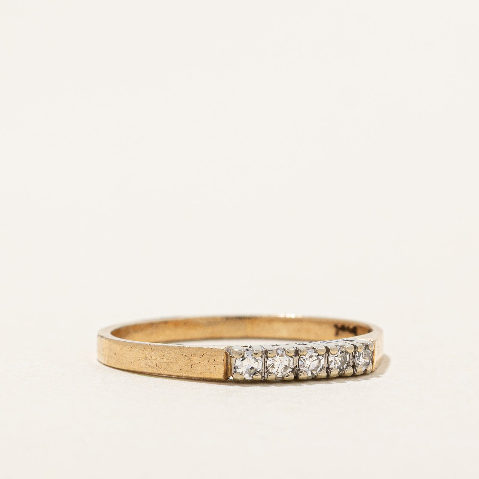 Bague cinq diamants | 0,10 ct au total | Taille 6,75