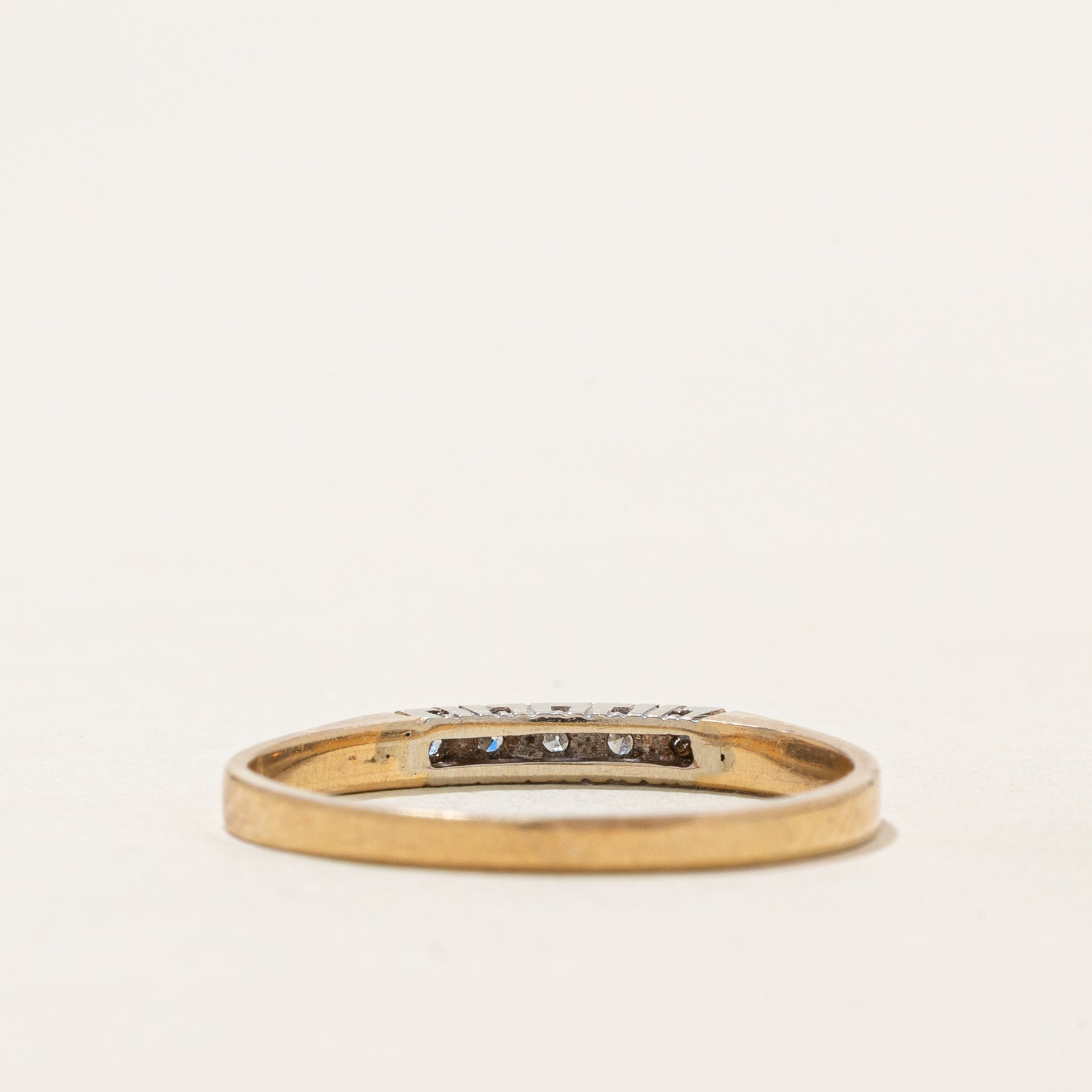 Bague cinq diamants | 0,10 ct au total | Taille 6,75