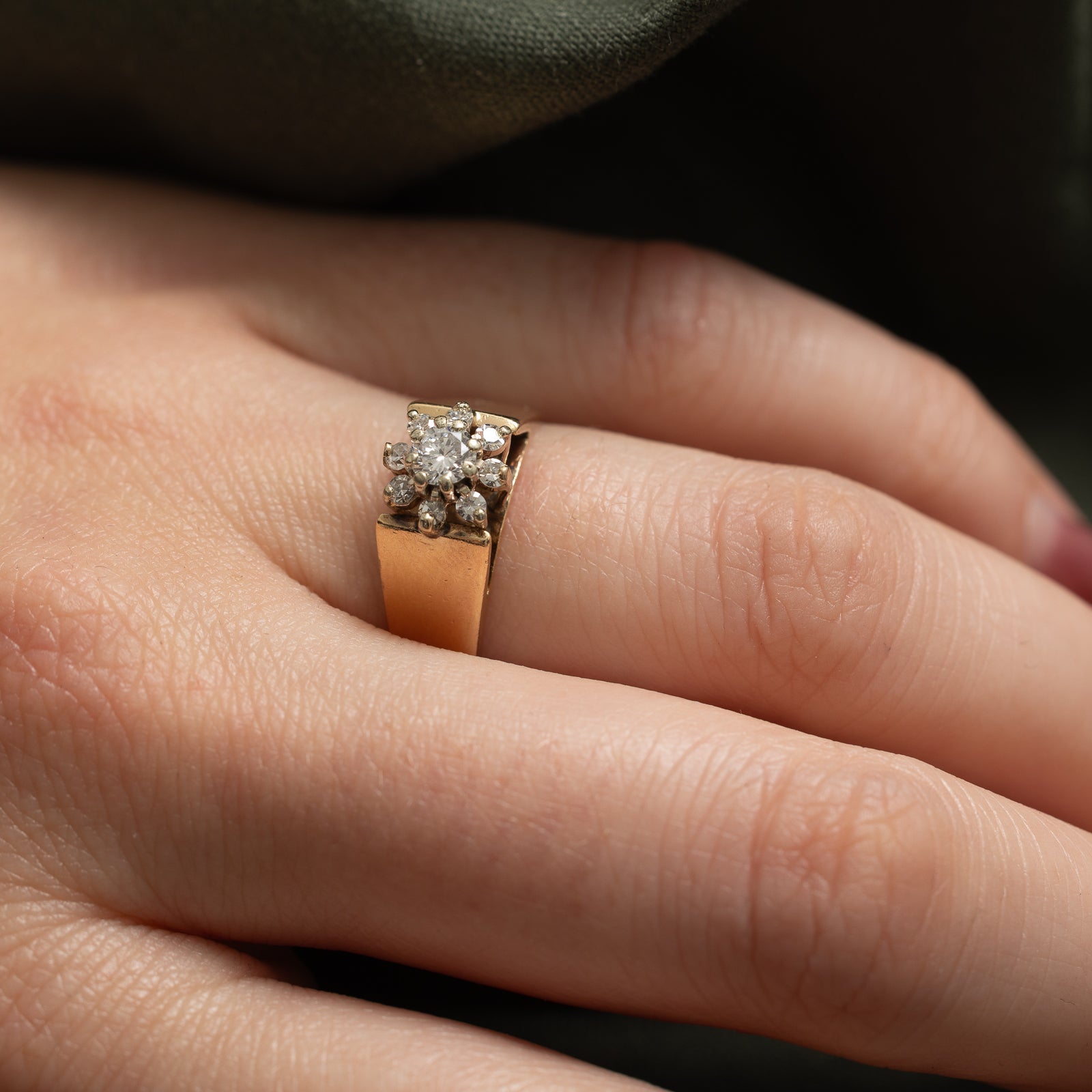 High Set Diamond Petal Ring | 0.37ctw | SZ 7.75