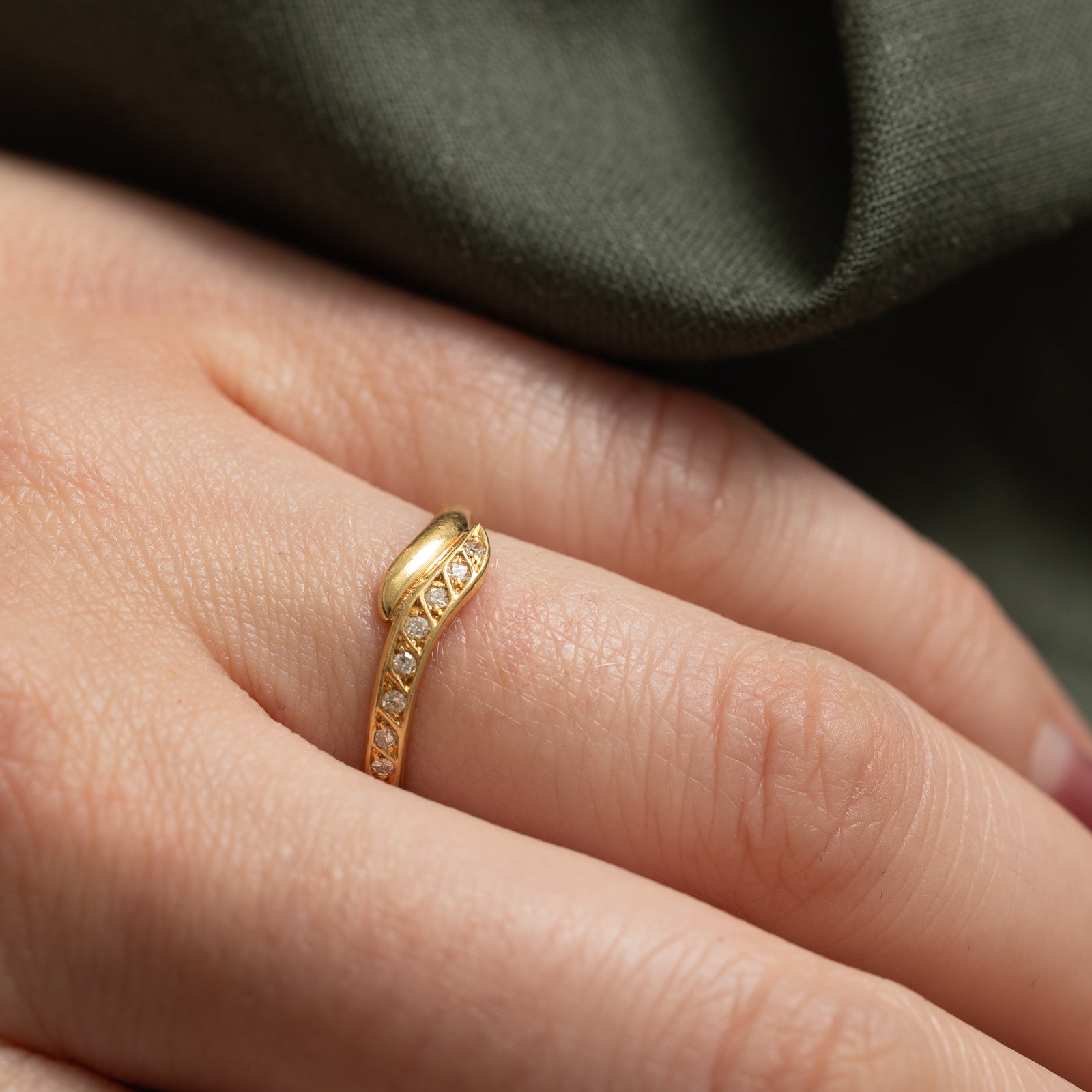 Diamond Row Bypass Ring | 0.08ctw | SZ 6.5