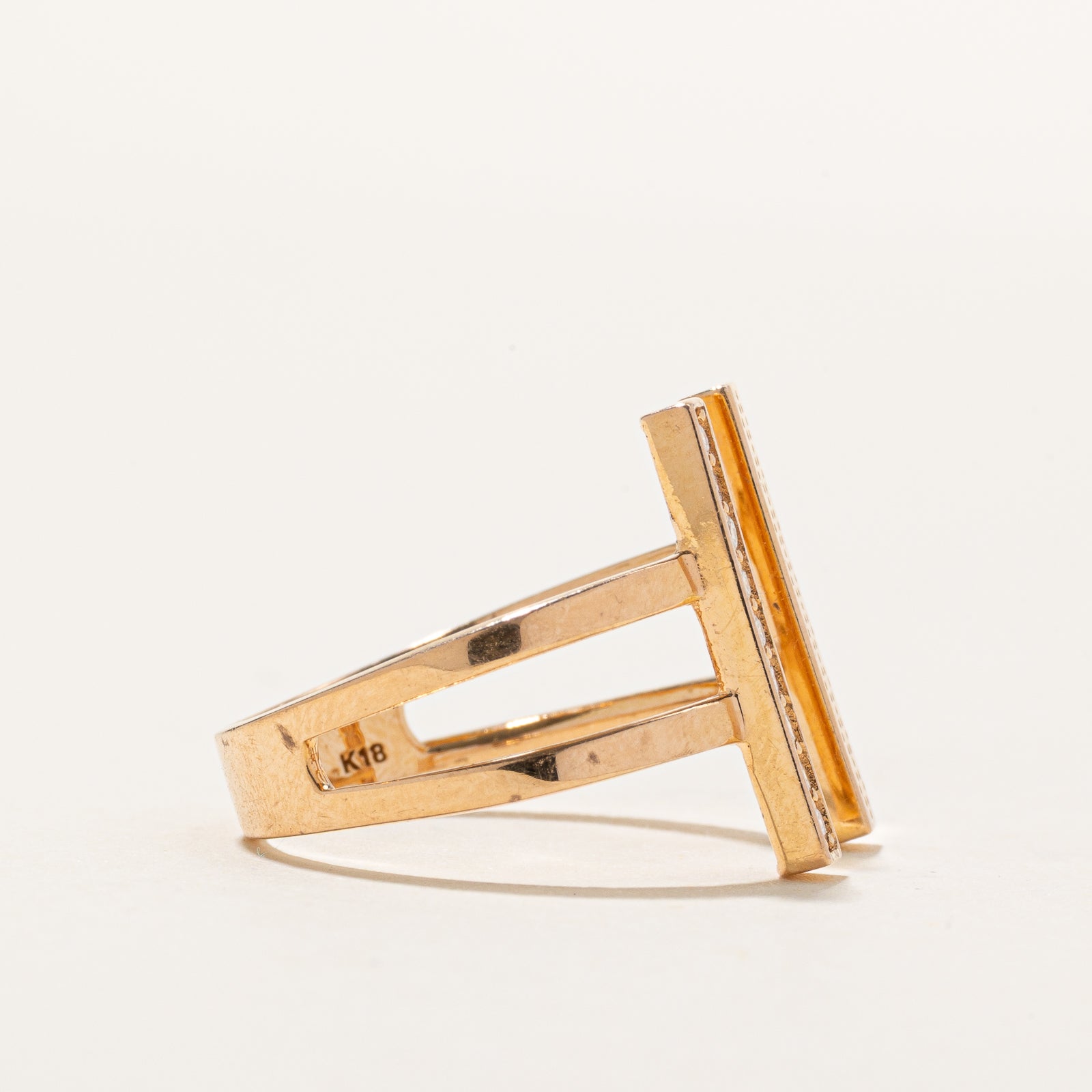 18K Diamond Open Column Ring | 0.12ctw | SZ 7.5