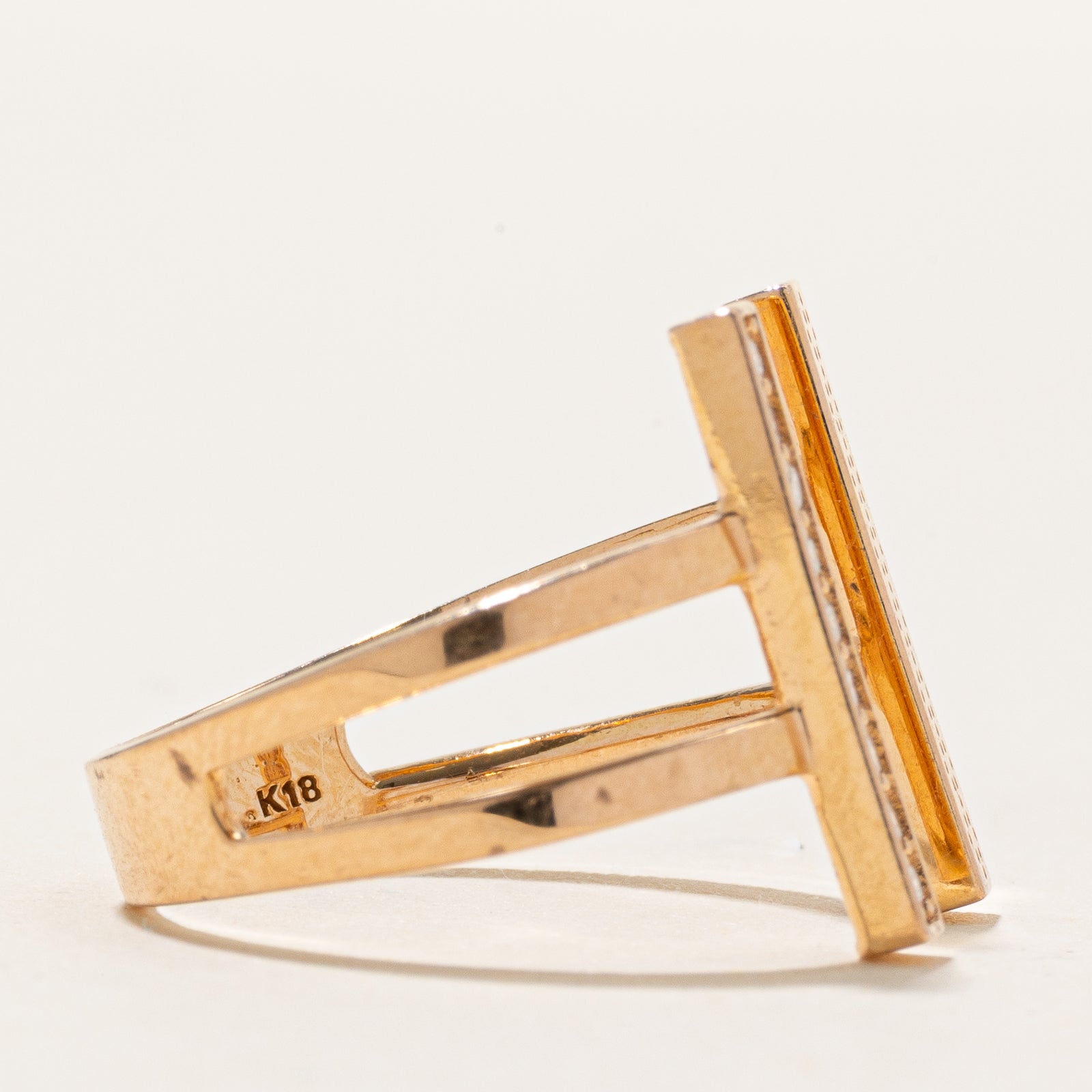 18K Diamond Open Column Ring | 0.12ctw | SZ 7.5