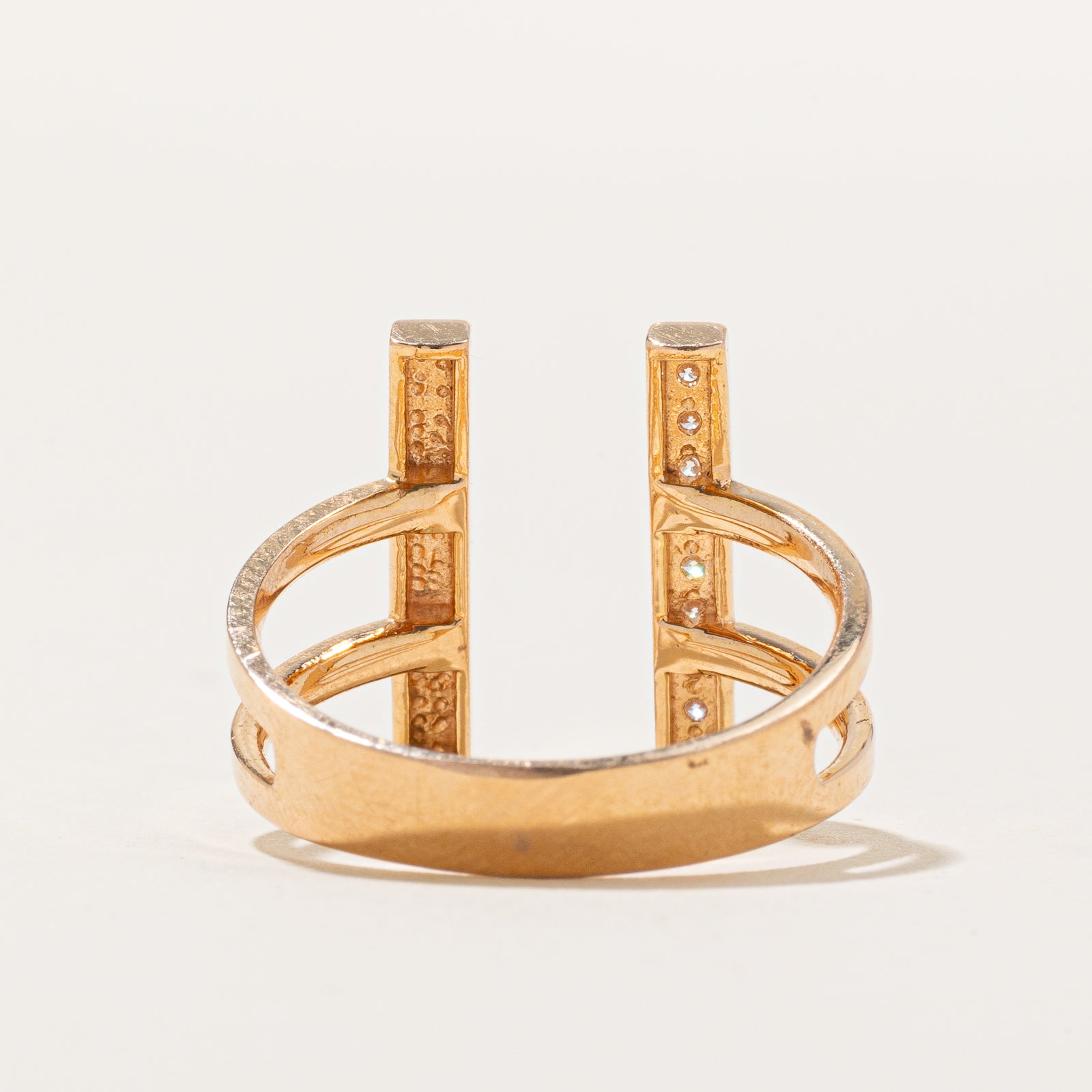 18K Diamond Open Column Ring | 0.12ctw | SZ 7.5