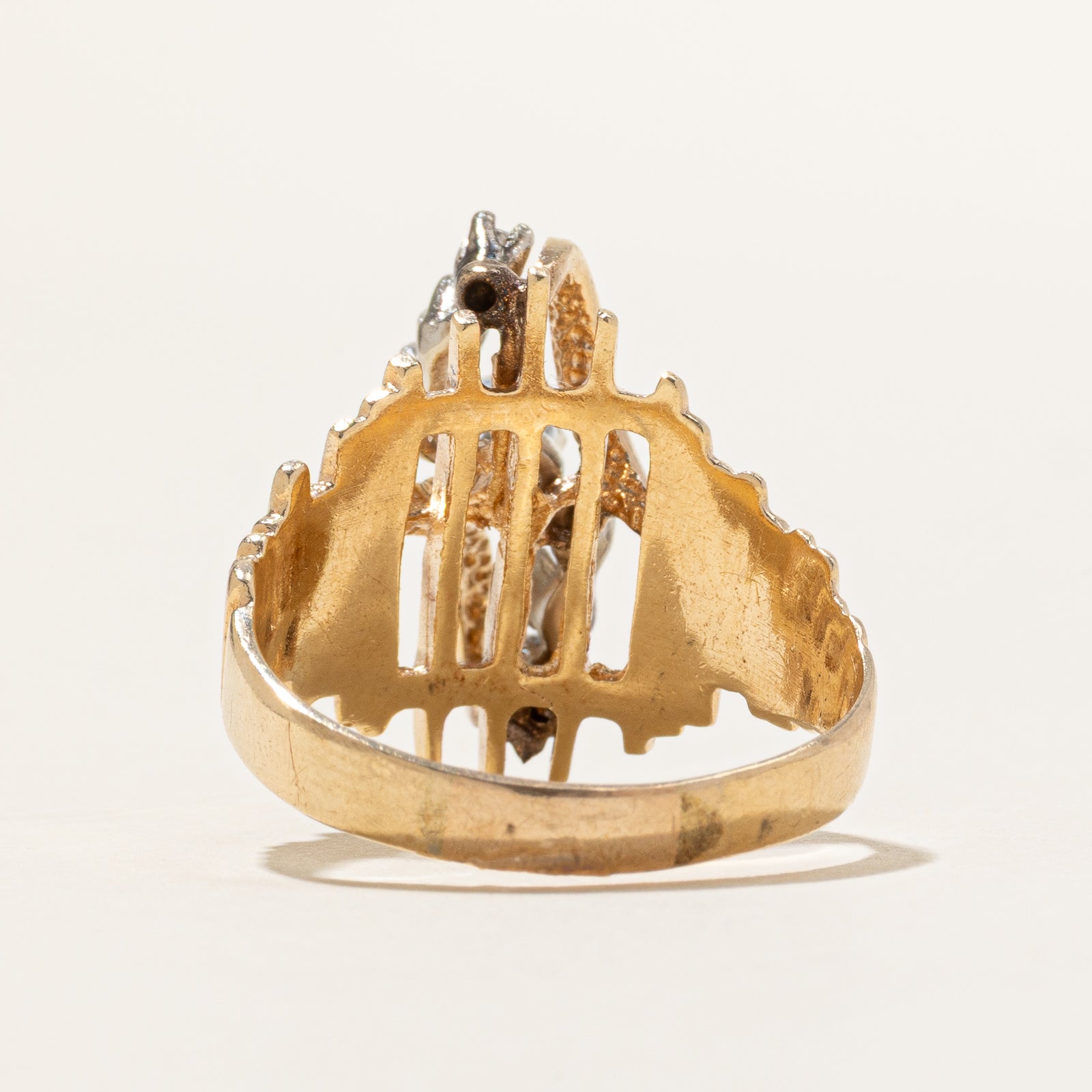 10K Diamond Grooved Cocktail Ring | 0.31ctw | SZ 10