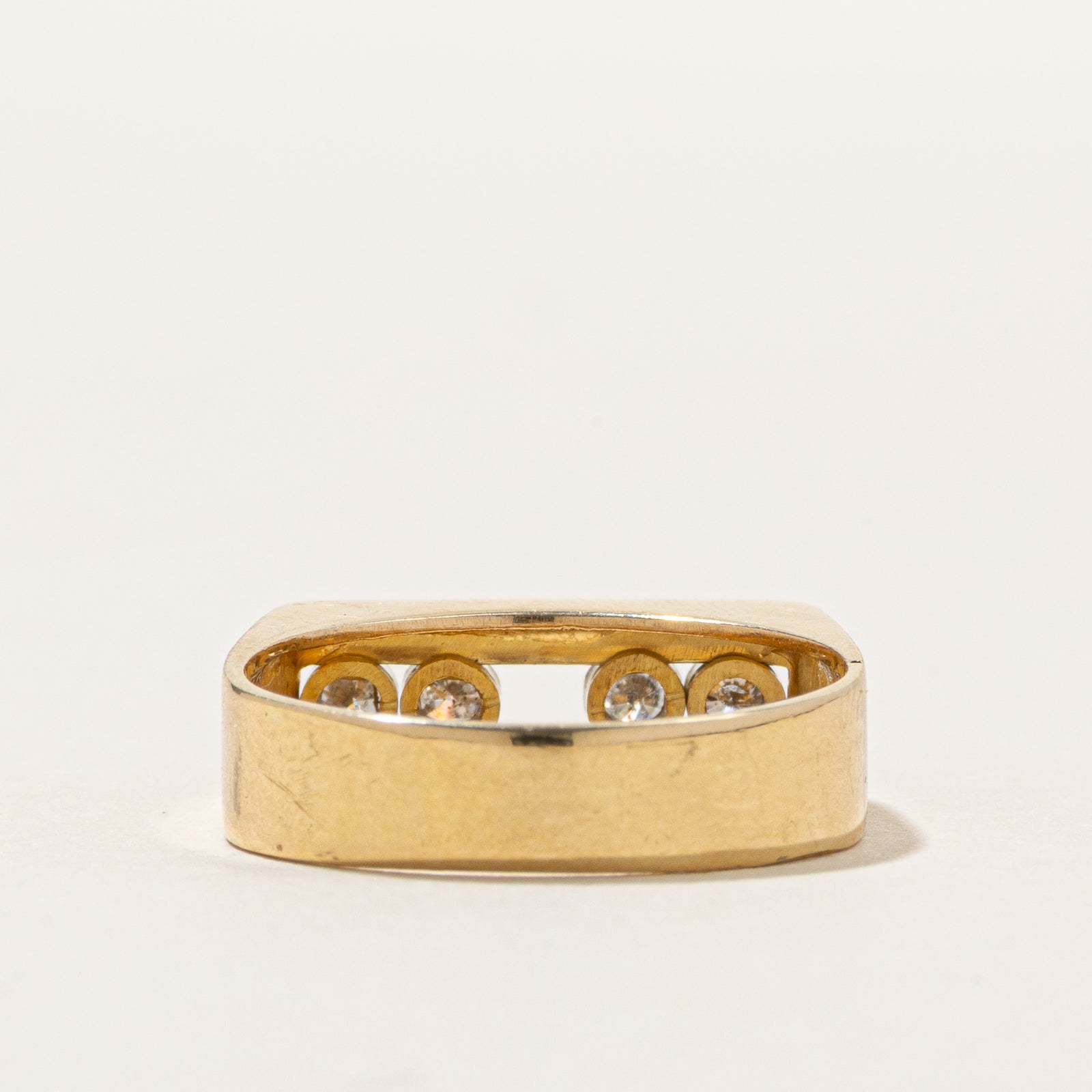 14K Four Stone Kinetic Diamond Ring | 0.15ctw | SZ 6