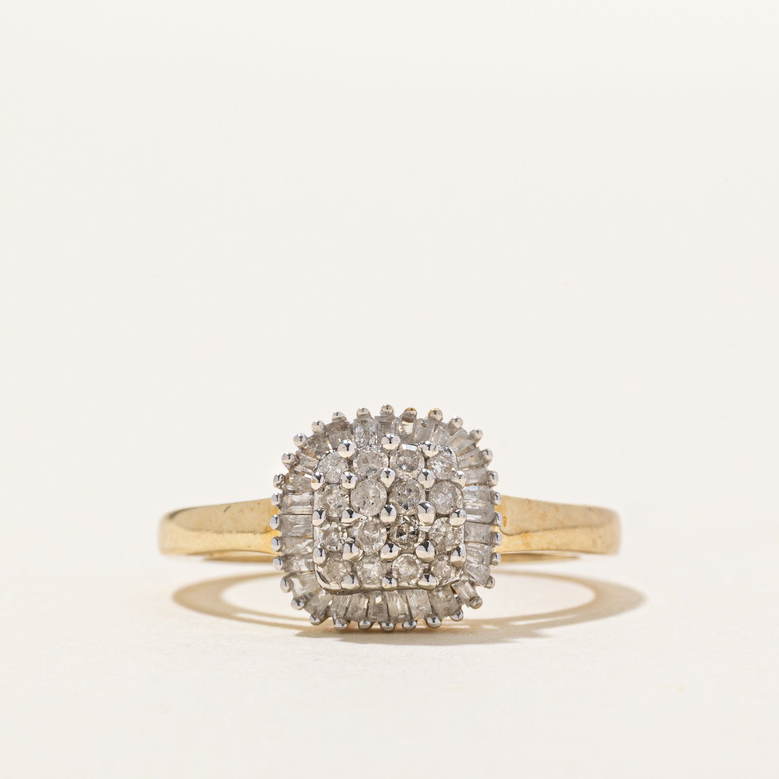 10K Diamond Grid Halo Ring | 0.35ctw | SZ 5