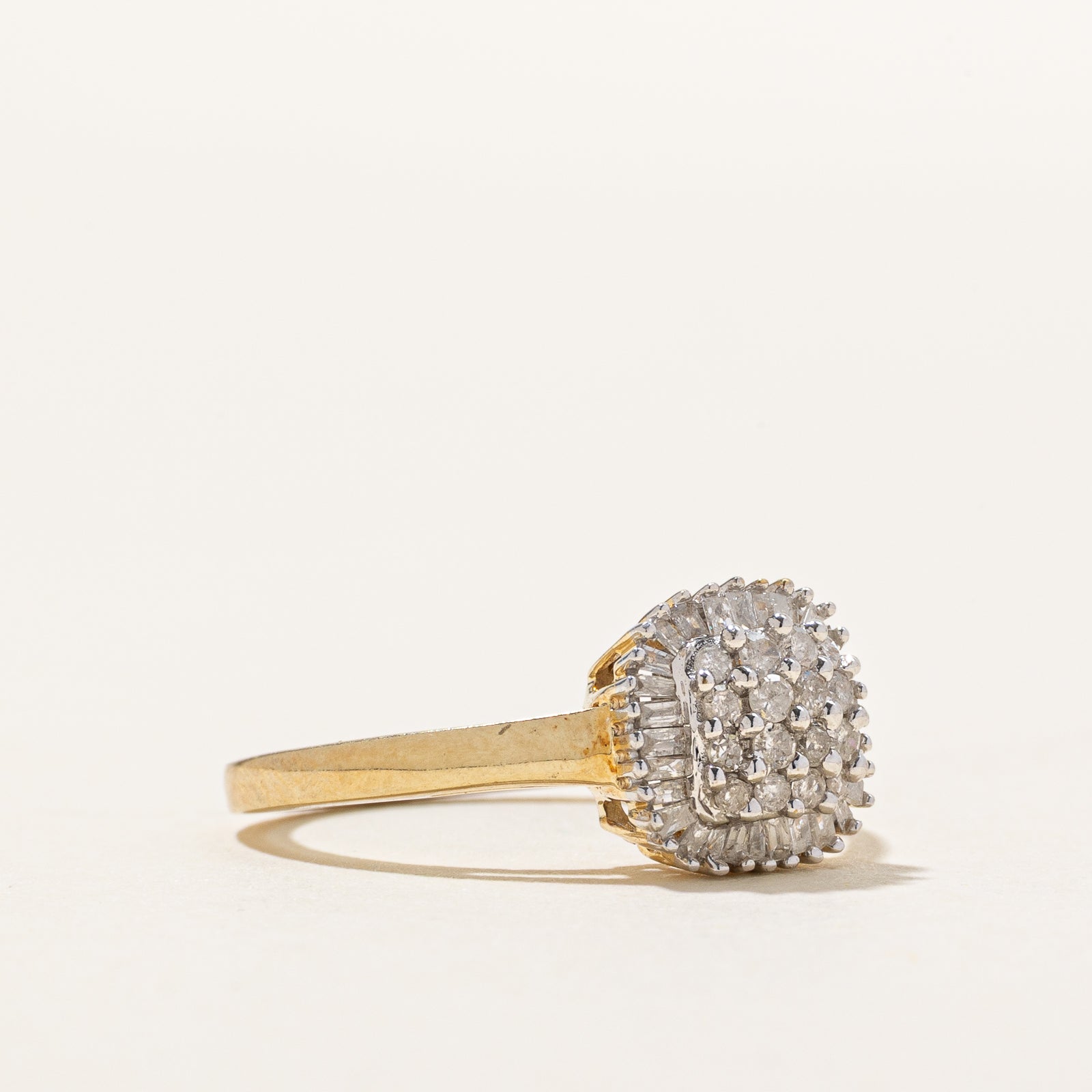 10K Diamond Grid Halo Ring | 0.35ctw | SZ 5