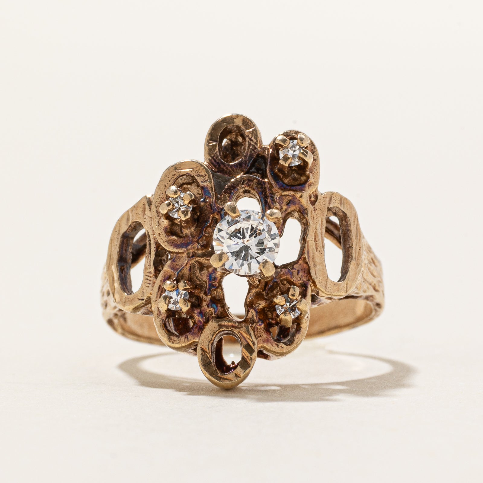 10K Diamond Openwork Abstract Ring | 0.37ctw | SZ 7