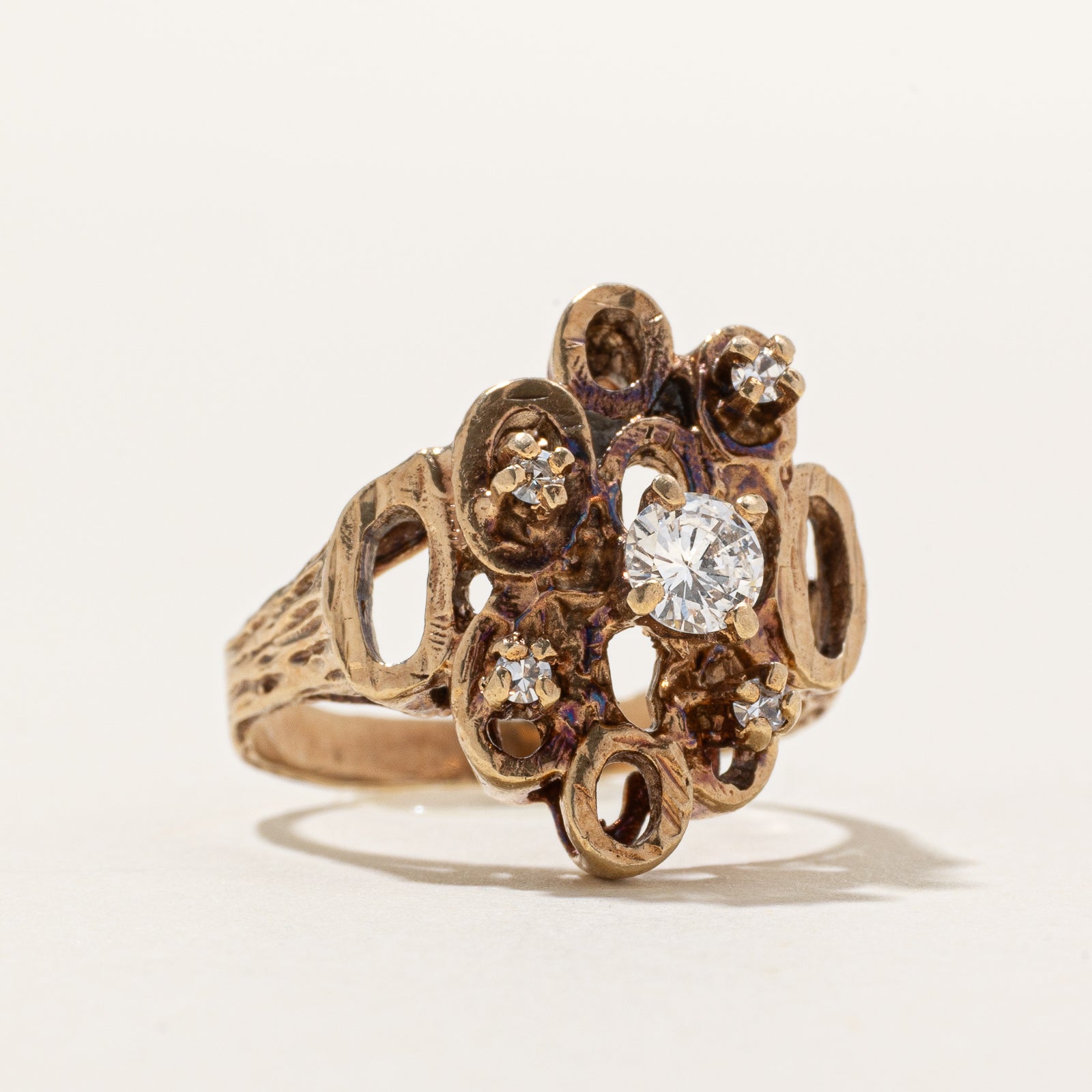 10K Diamond Openwork Abstract Ring | 0.37ctw | SZ 7