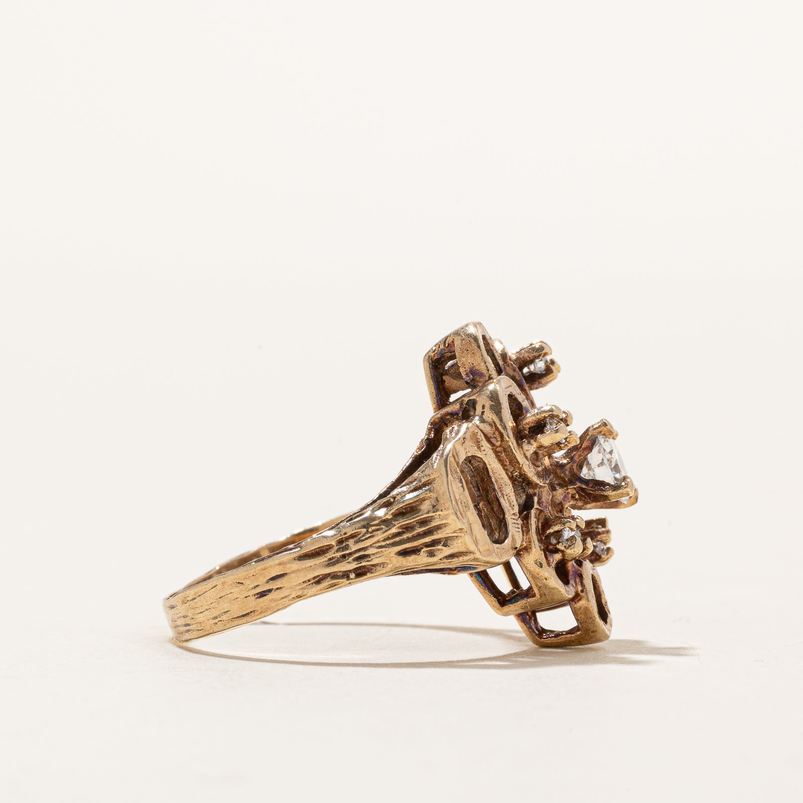 10K Diamond Openwork Abstract Ring | 0.37ctw | SZ 7
