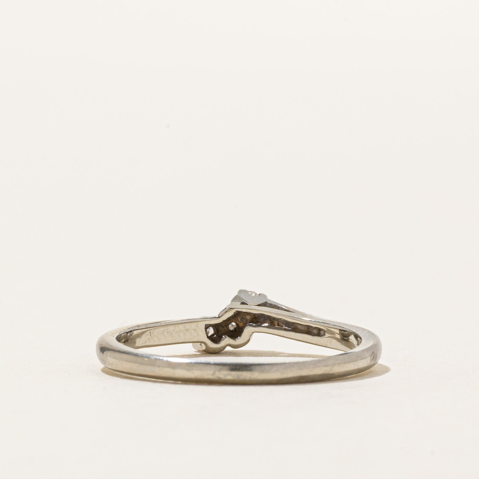 18K Three Stone Diamond Petite Bypass Ring | 0.05ctw | SZ 5.75