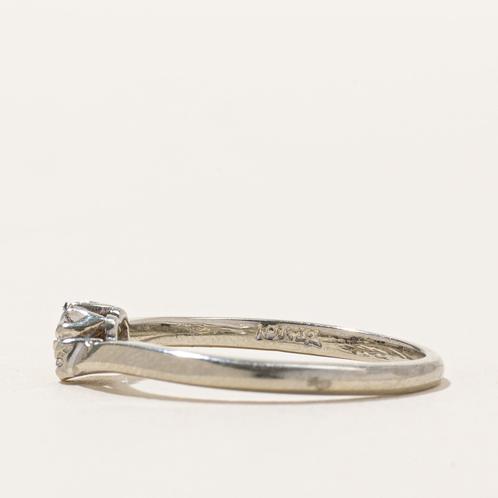 18K Three Stone Diamond Petite Bypass Ring | 0.05ctw | SZ 5.75