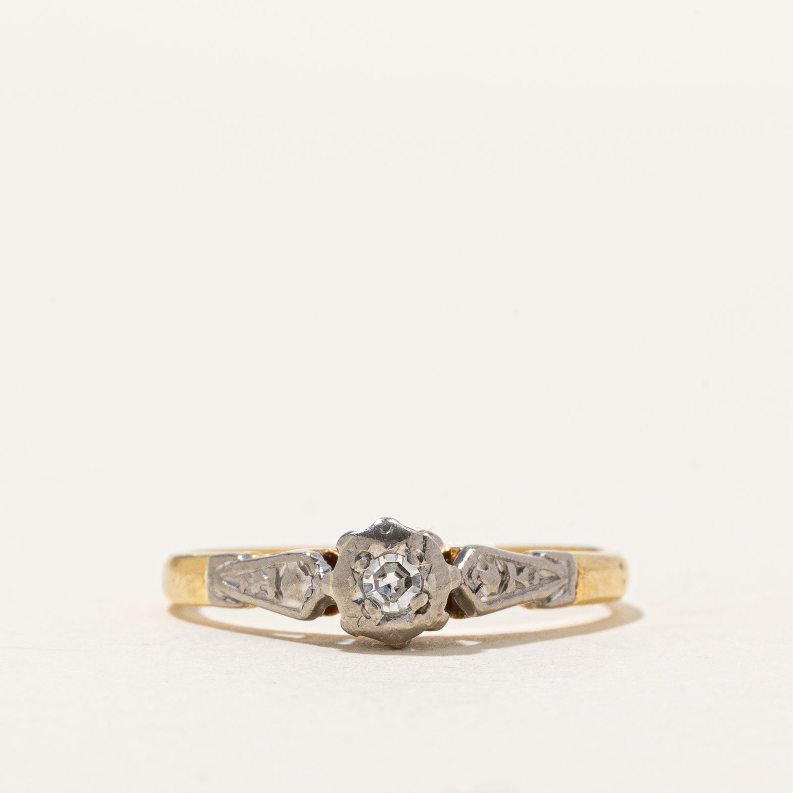 Antique 14K Solitaire Diamond Ring | 0.04ct | SZ 5.25