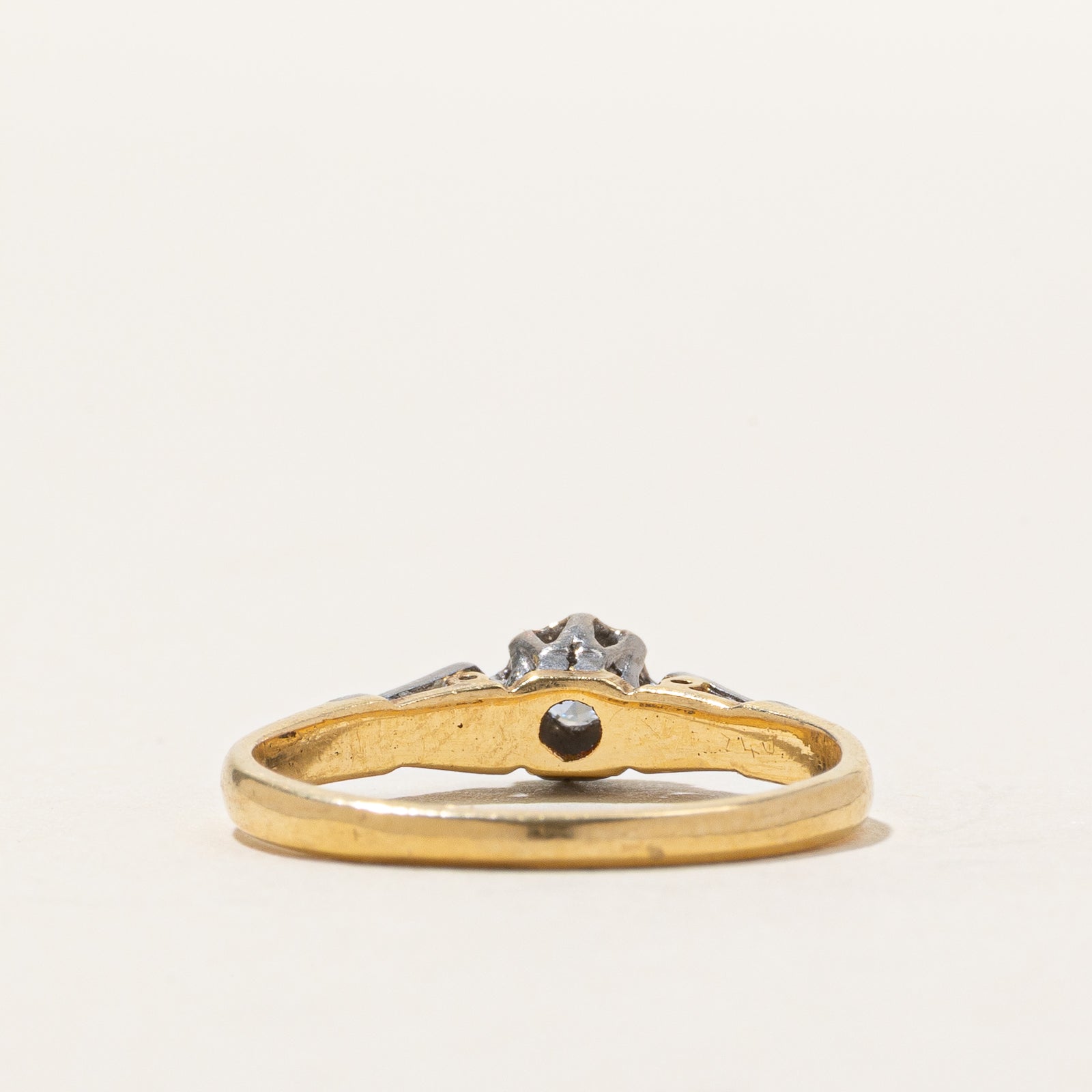 Antique 14K Solitaire Diamond Ring | 0.04ct | SZ 5.25