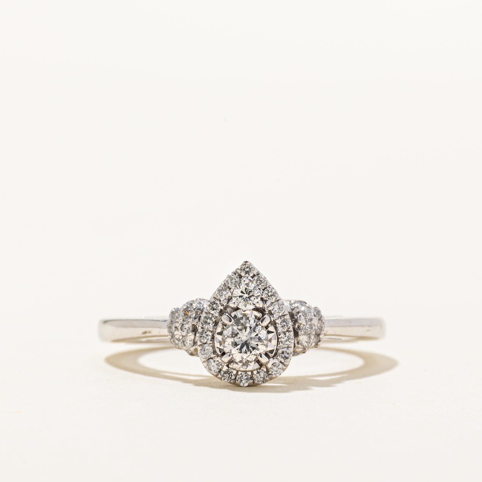 10K Pear Shaped Diamond Cluster Ring | 0.37ctw | SZ 6.75